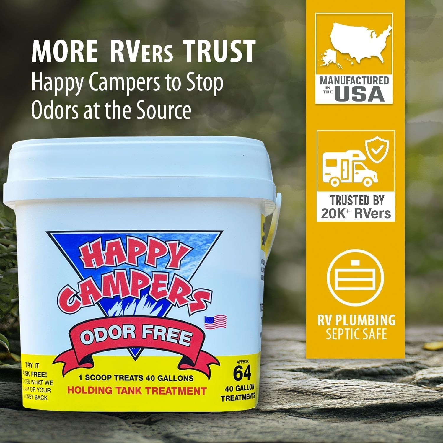 RV Toilet Treatment – Powerful Odor Control, Long-Lasting RV Tank Treatment -…