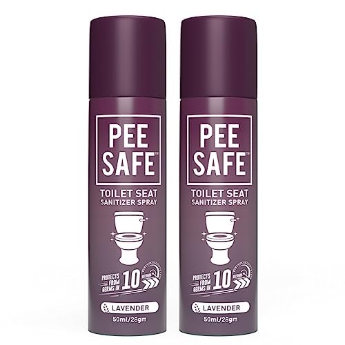 Pee Safe Toilet Seat Sanitizer Spray Lavender Travel Size Pack of 2X50ml