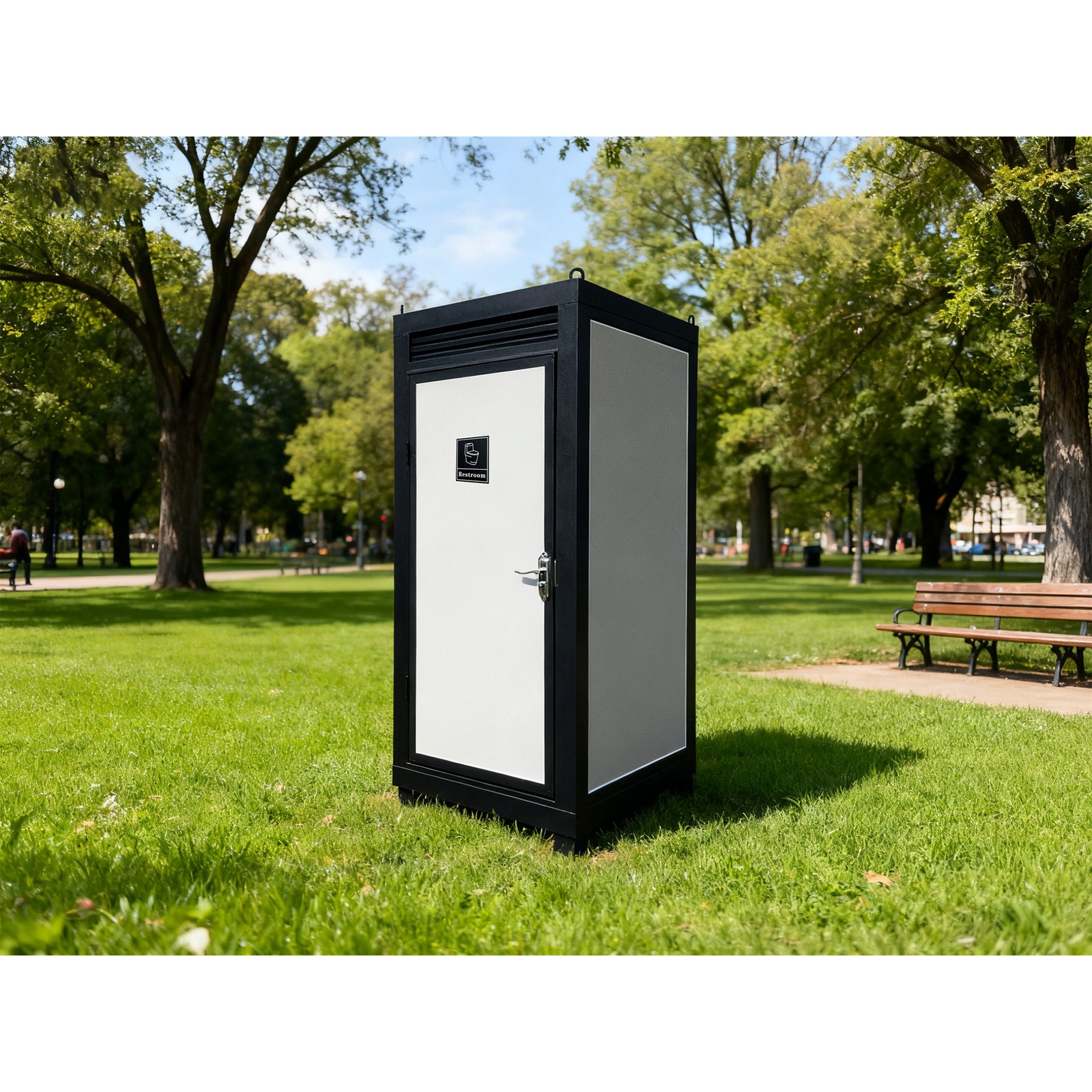 Heavy Duty Steel Portable Toilet Cabin Outdoor Restroom with Sink Light Vent Fan
