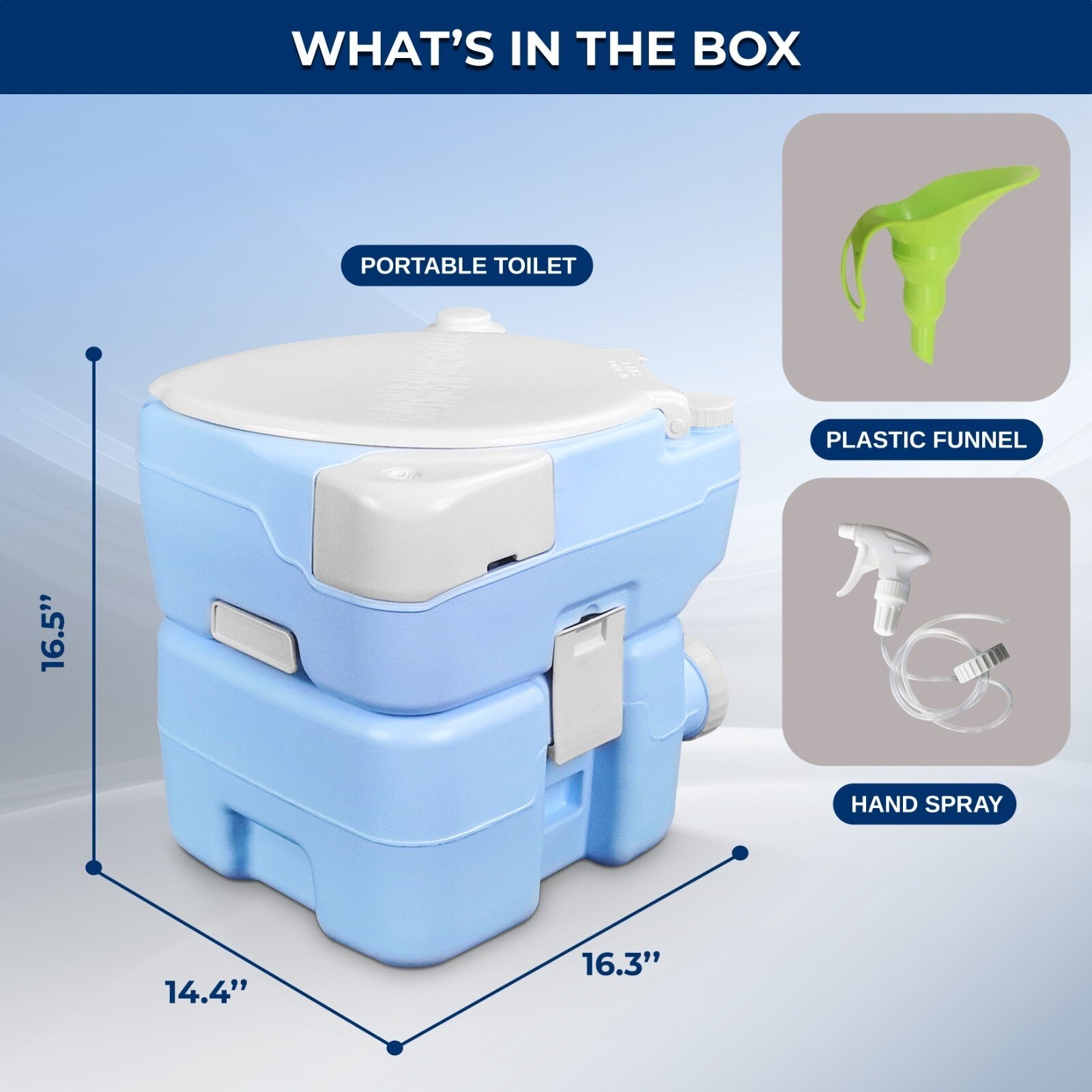 SereneLife 20 Liter Outdoor Portable Toilet w/ Extra Large Seat, Phone Holder
