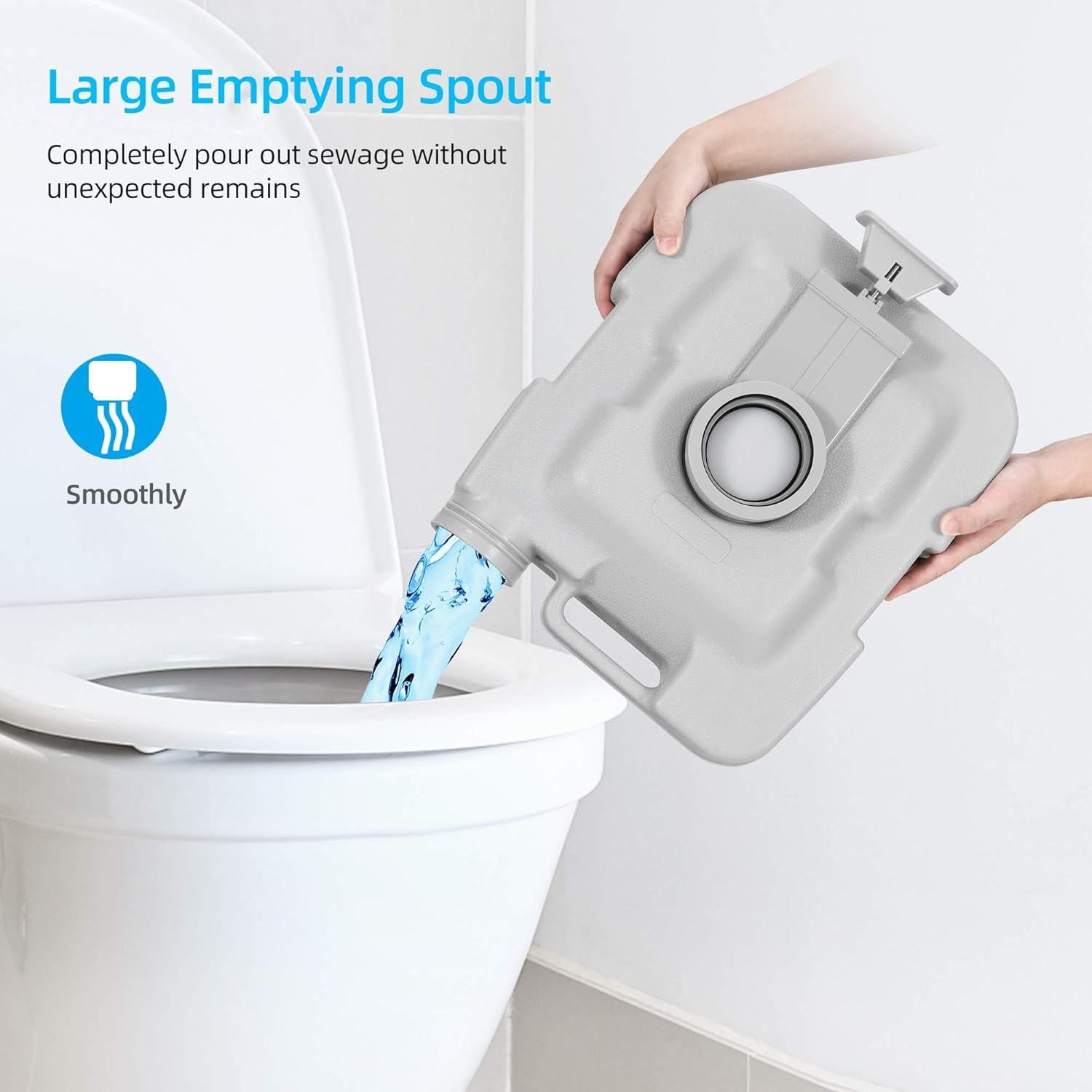 YITAHOME Portable Toilet Travel RV Potty, 5.3 Gallon Detachable Gal, Gray