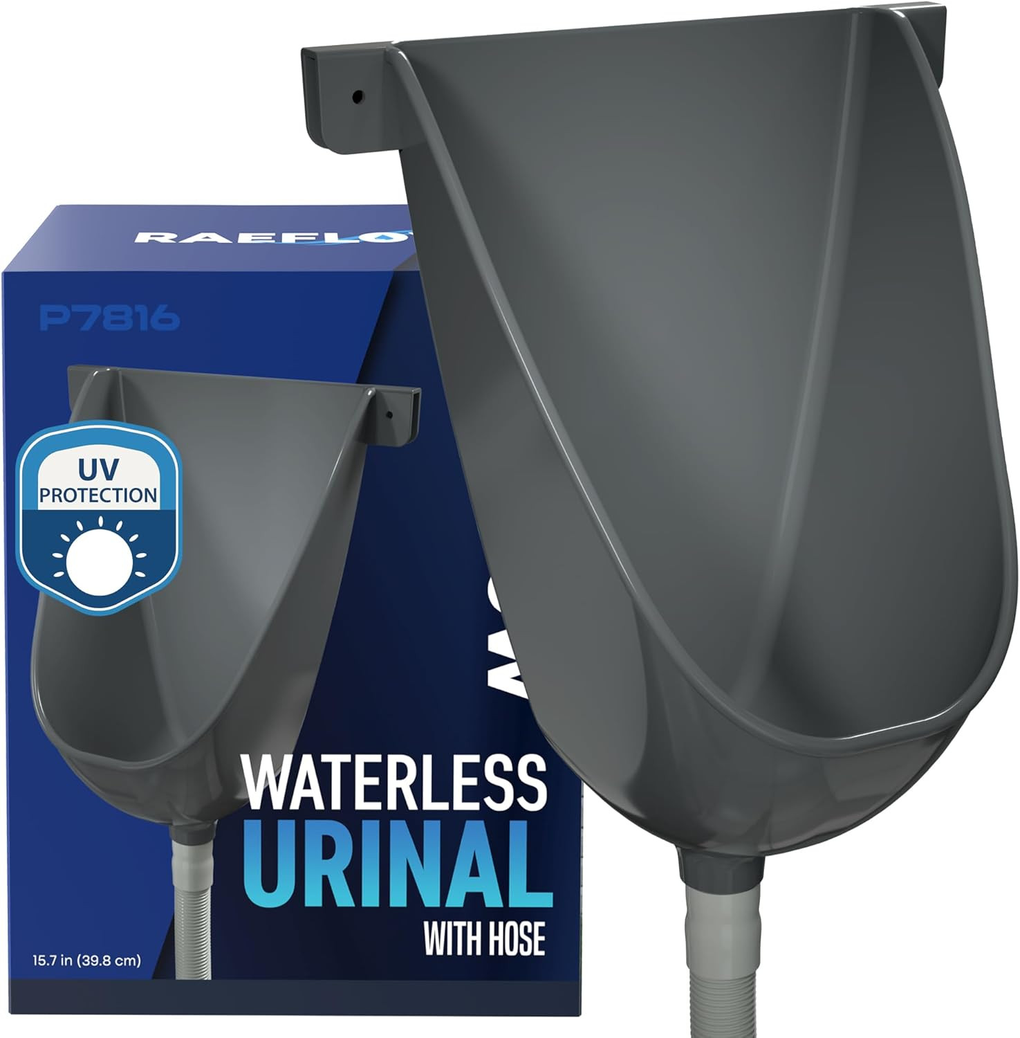 Waterless Urinal with Hose – UV Resistant outside Urinal, Outdoor Plastic Urinal