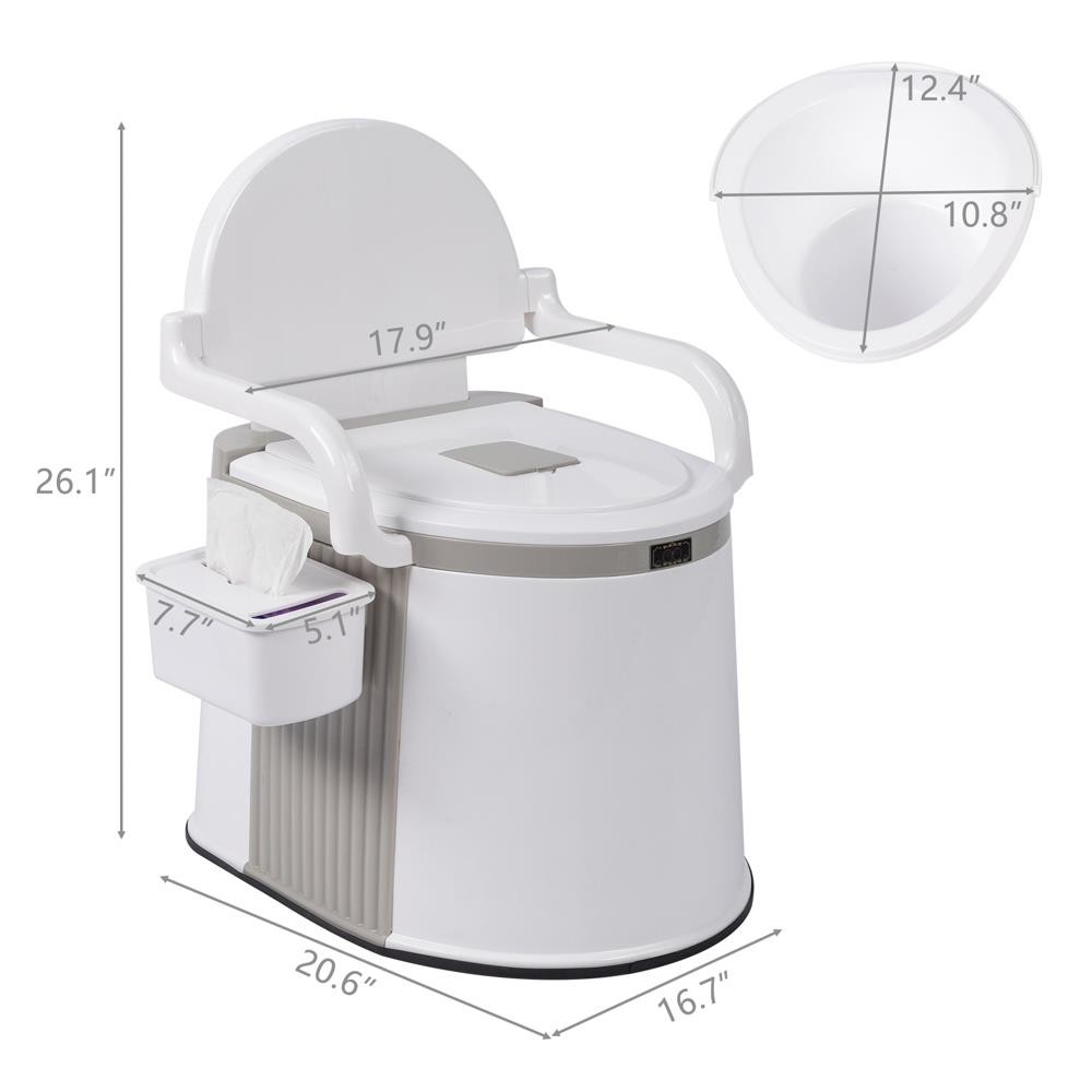 5Gallon Camping Portable Toilet Travel Outdoor/Indoor Commode Potty, Tissue Box