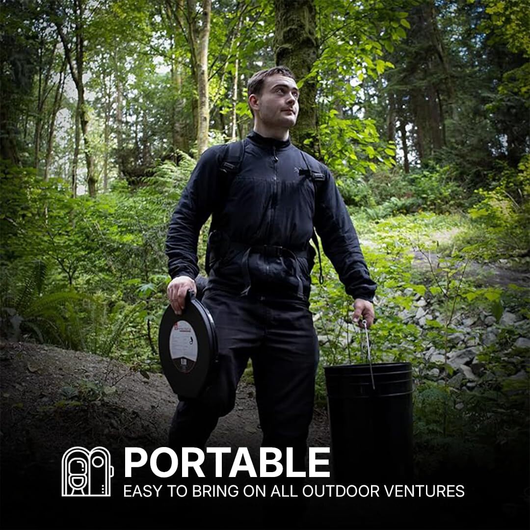 Premium Portable Camping Toilet Seat with Lid for Camping, Hiking, Emergencies