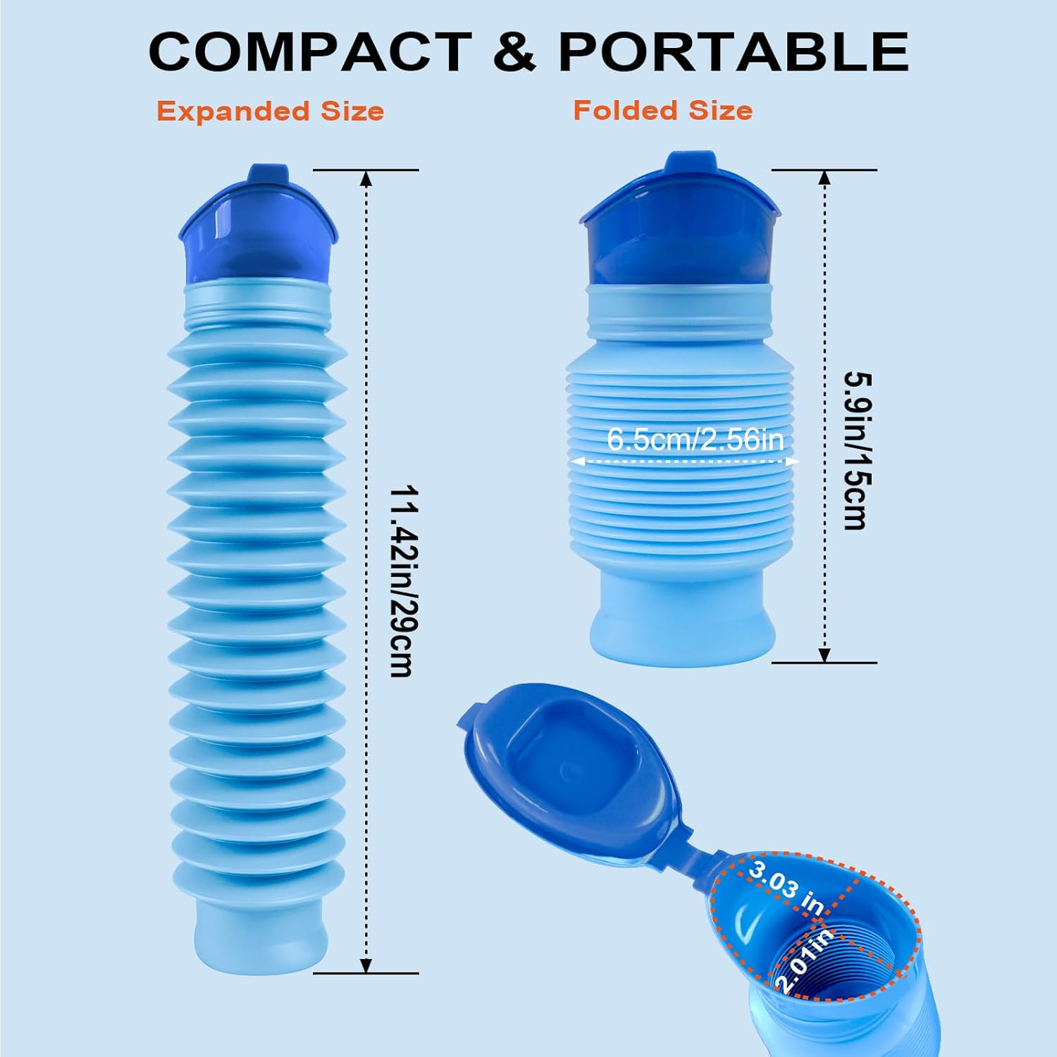 Pee Bottles for Men, Portable Urinal for Men, Collapsible Urine Bottle 750ML, Ca