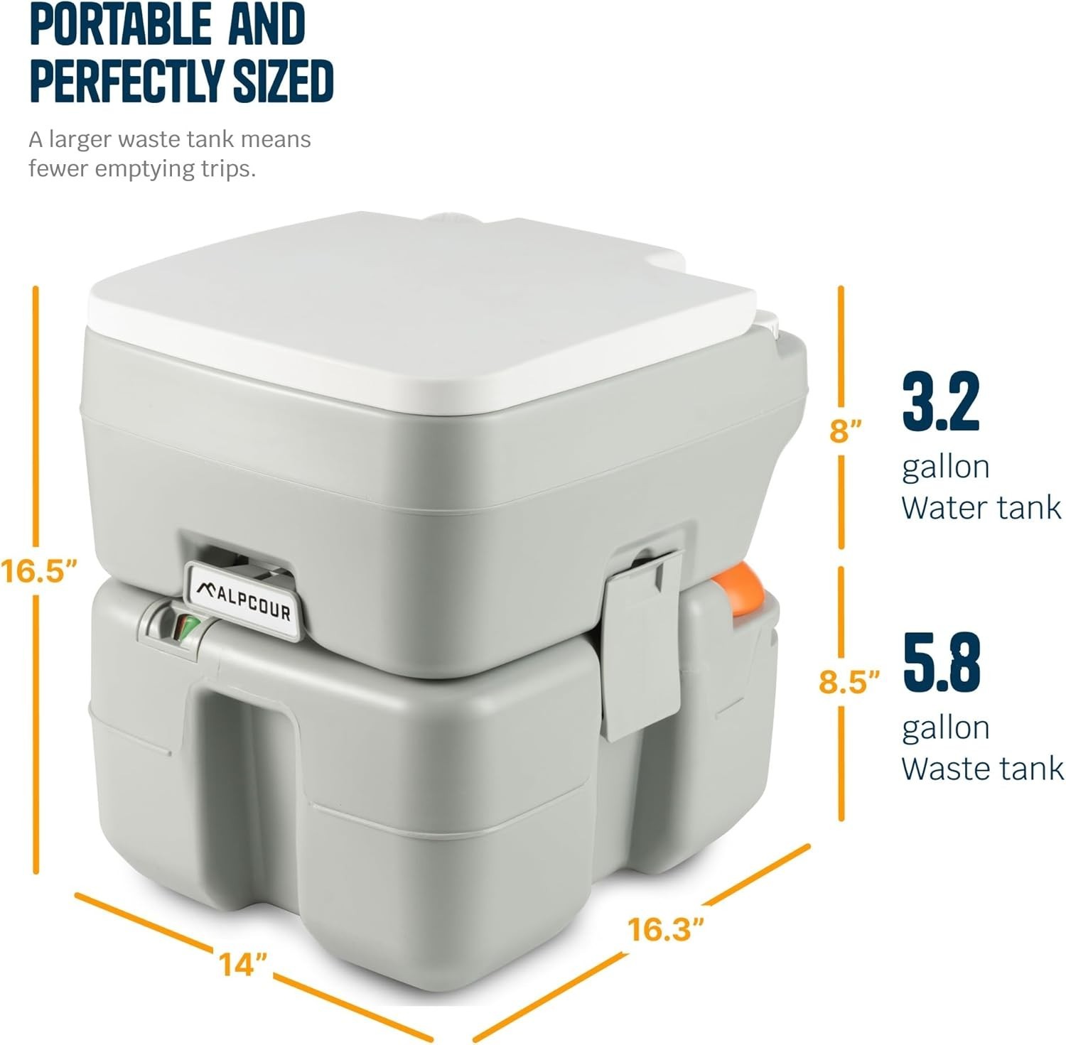 Travel-Friendly Portable Toilet with Built-In Sprayer – Ideal for Campers & RVs