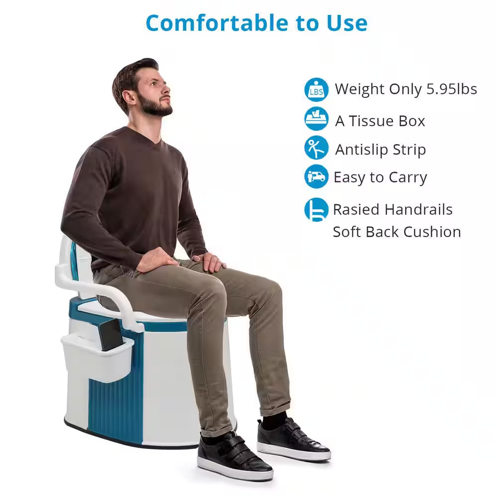 Portable Toilet with 5 Gal. Bucket Inner, Camping RV Toilet for Home, Boat, Van,
