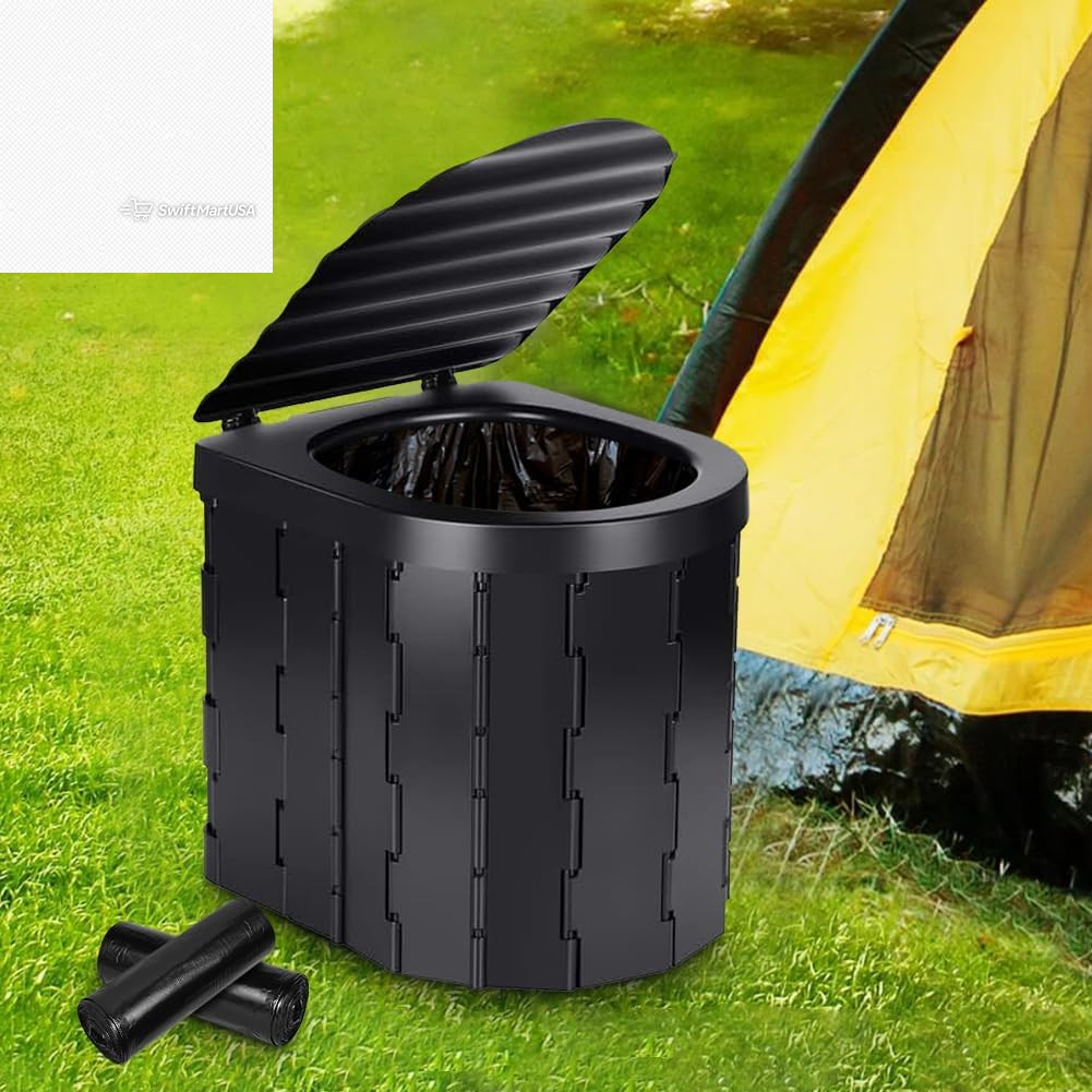 120 Pack Portable Camping Toilet Bags Camp Potty Liner Waste Bags Thickened 6Rol