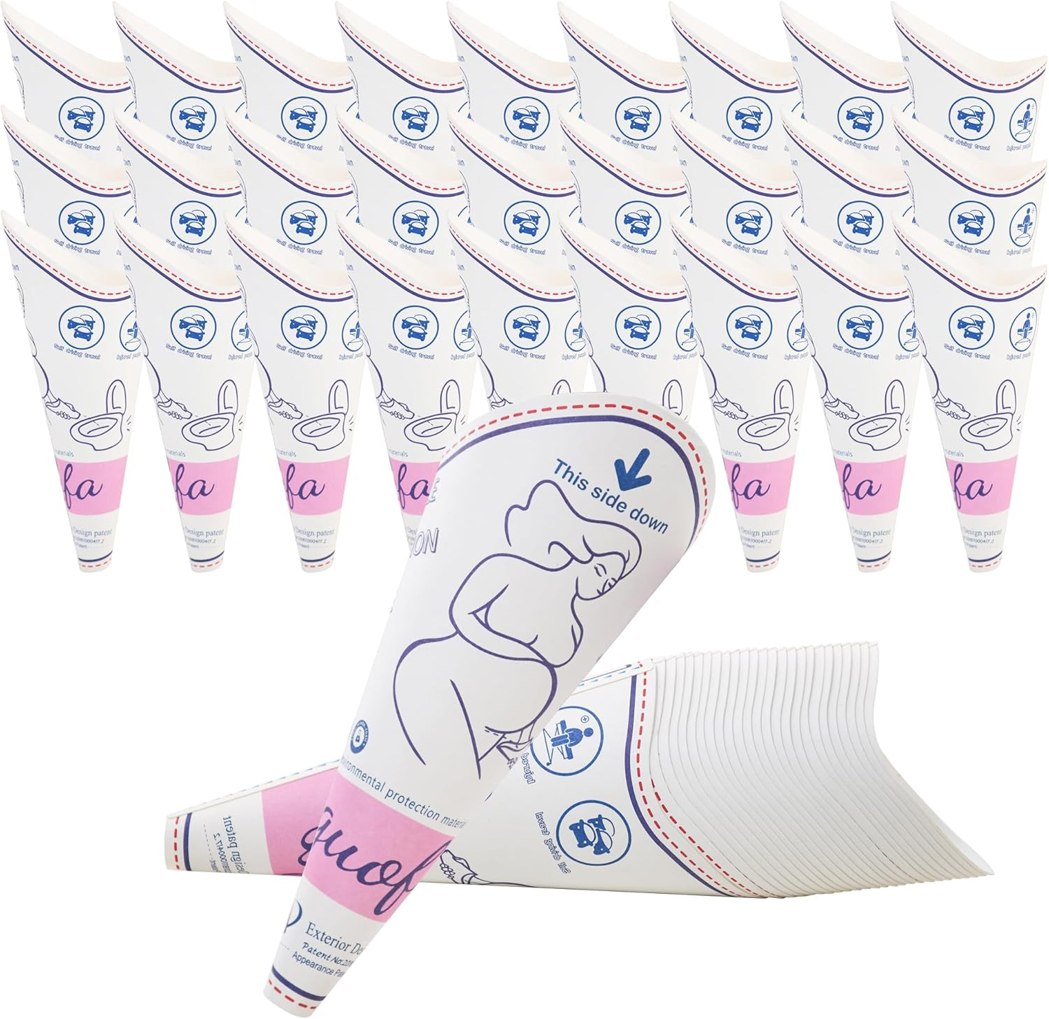 Disposable Female Urination Device, Portable Waterproof Paper Pee Funnel for …