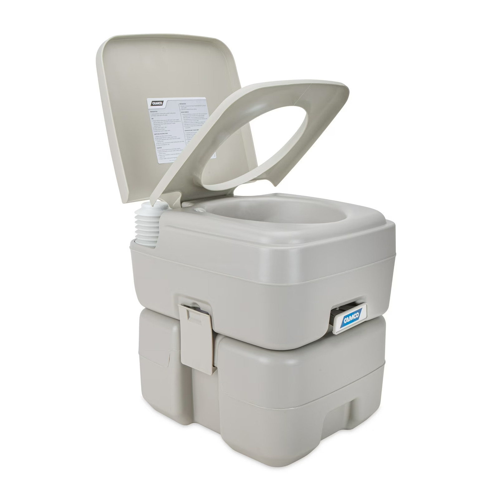 Camco 41541 5.3 Gallon Portable Travel Toilet – Lightweight – Gray