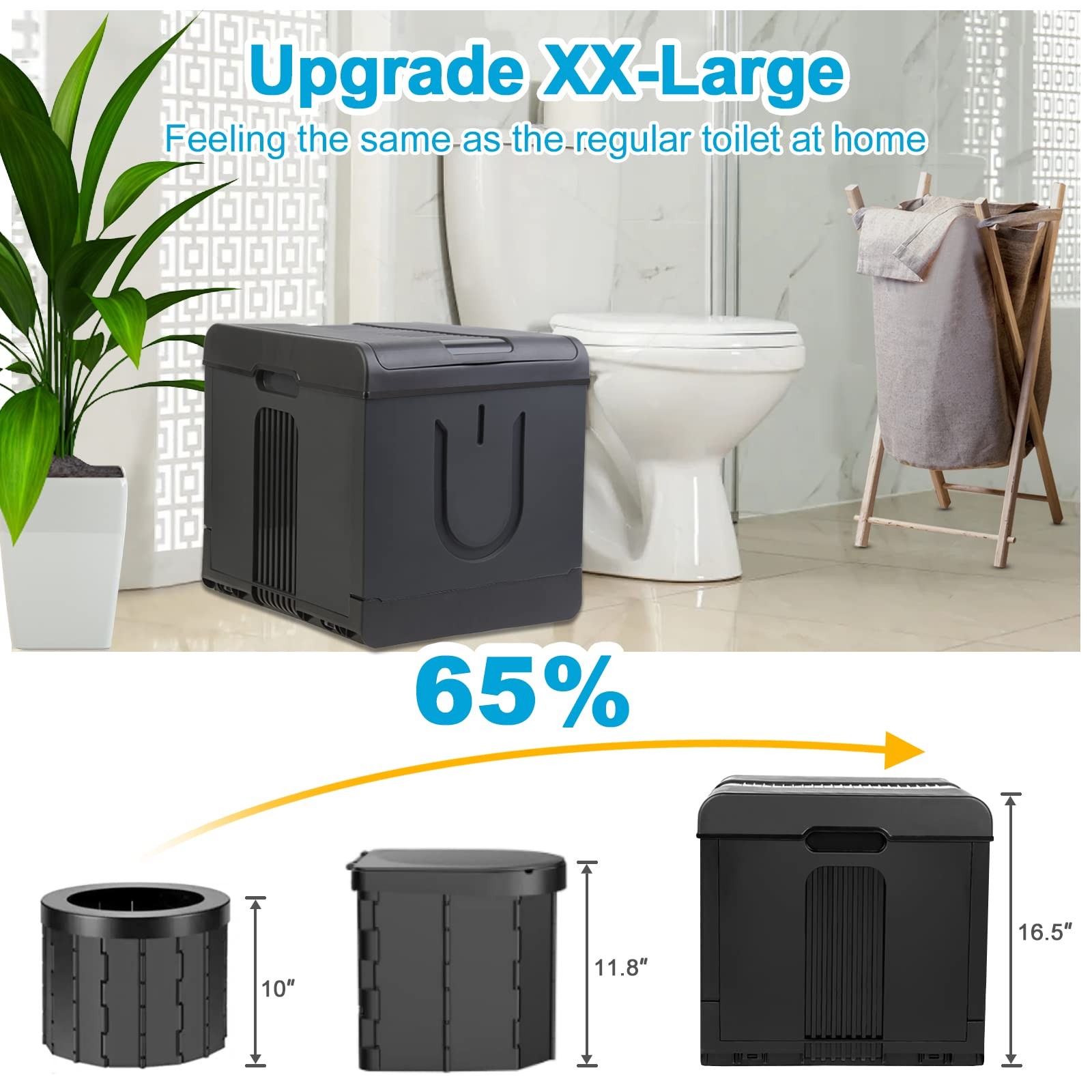 Portable Camping Toilet Foldable Travel Potty Heavy Duty Indoor Outdoor Commode