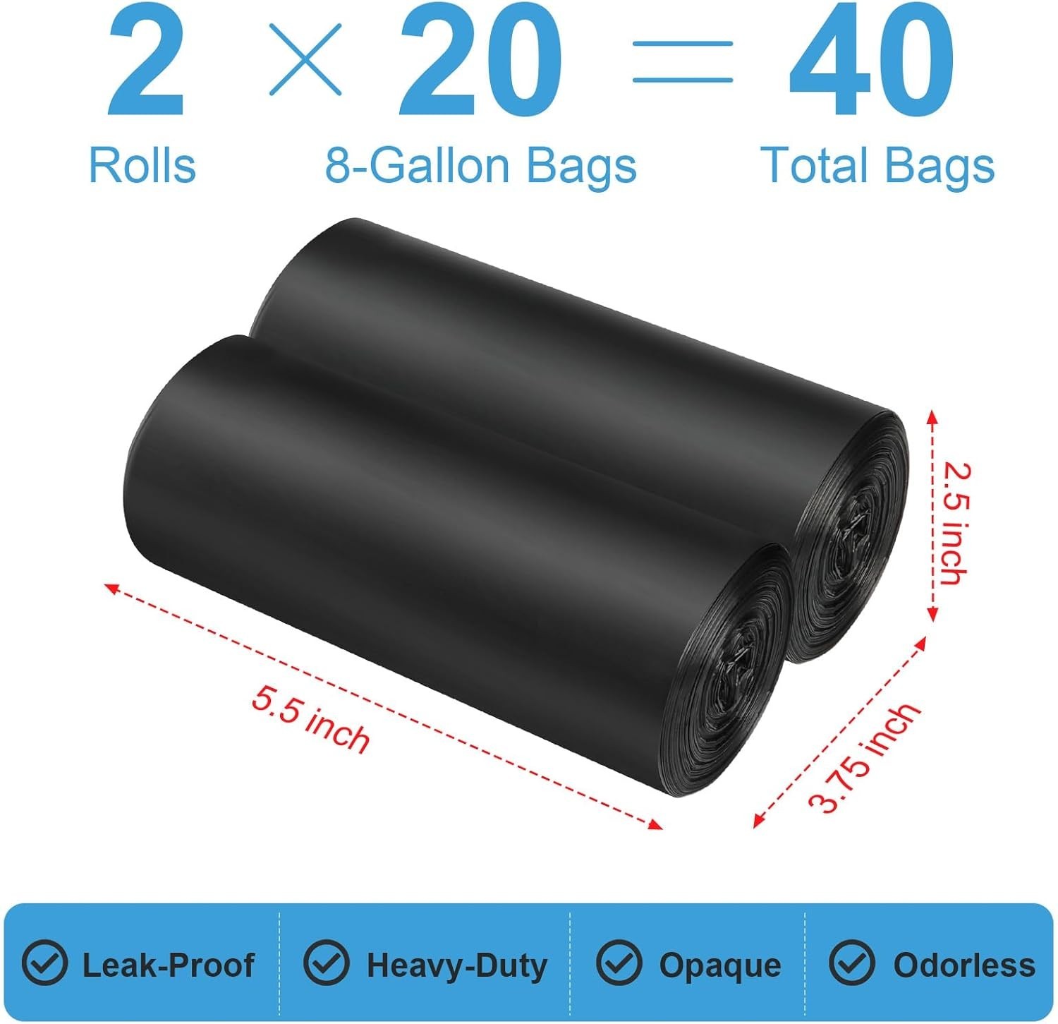 40 Thickened Compostable Toilet Bags for Portable 5 Gallon Toilets – Unscented