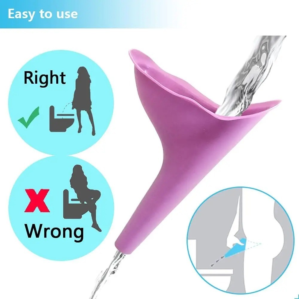 Reusable Plastic Portable Urinal Women Female Travel Camping Stand Pee Device