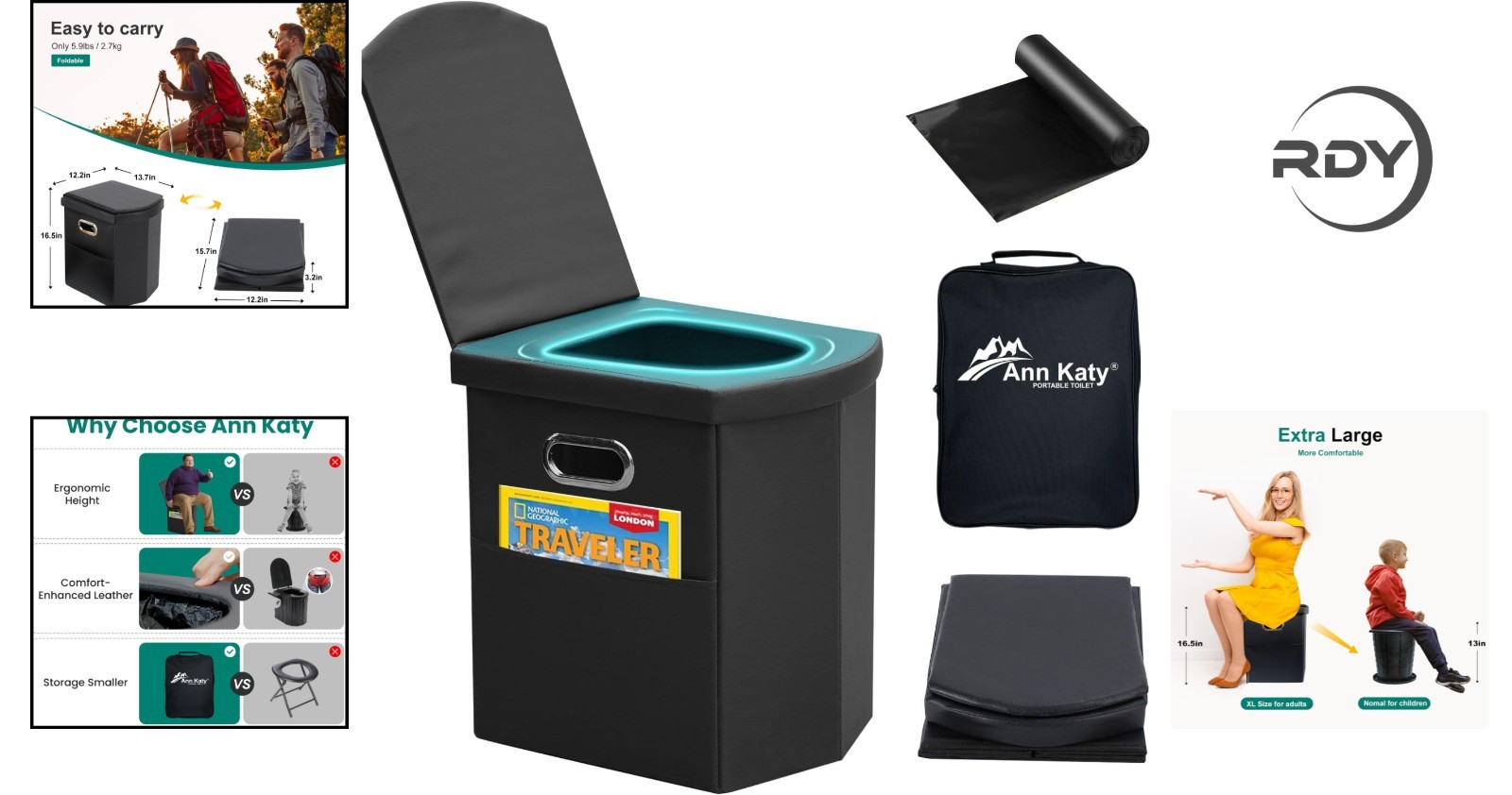 Travel-Ready Portable Toilet with Carry Bag & Easy Setup – For Every Adventure