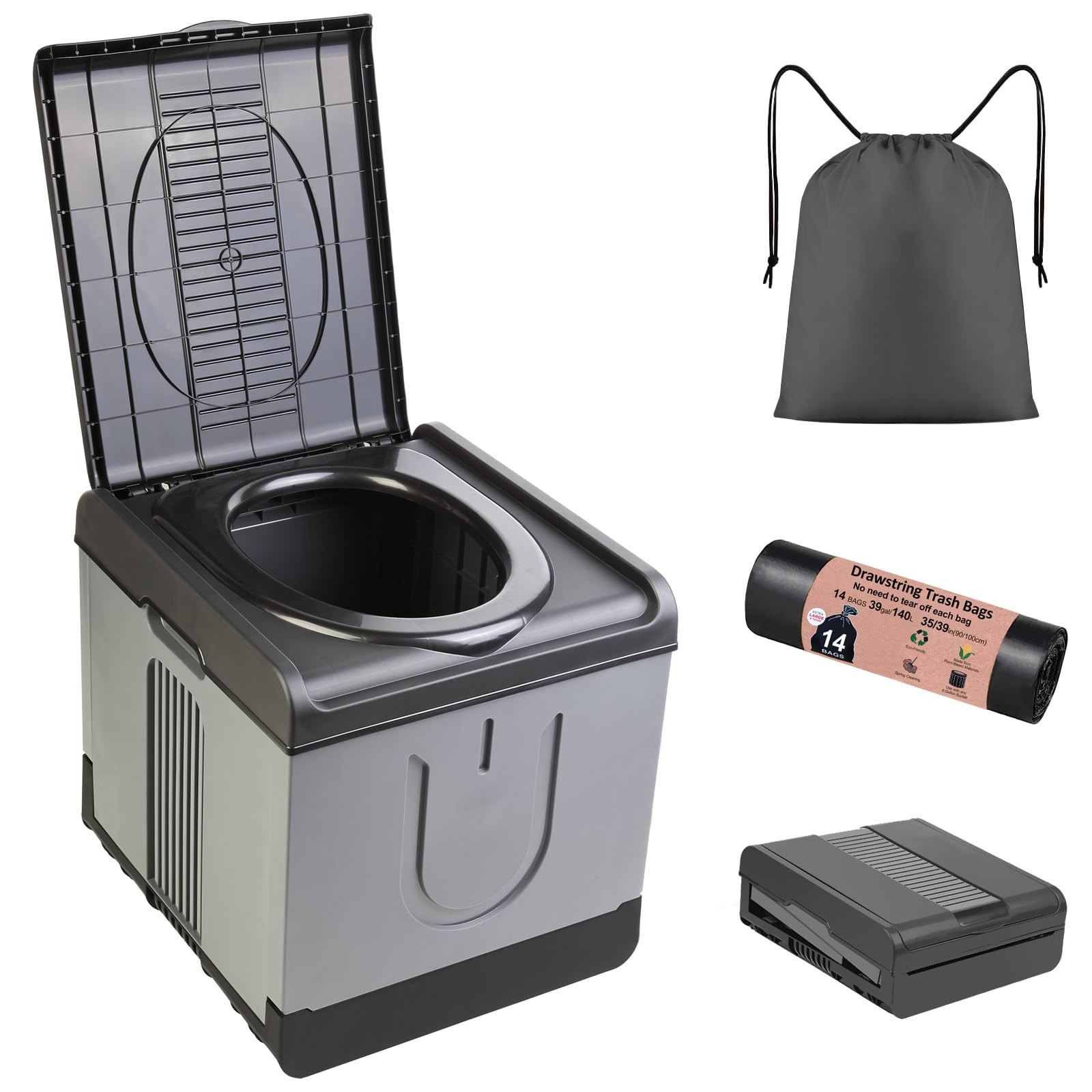 XXL Portable Foldable Toilet for Camping, Hiking, Boating, Travel, and Home Use