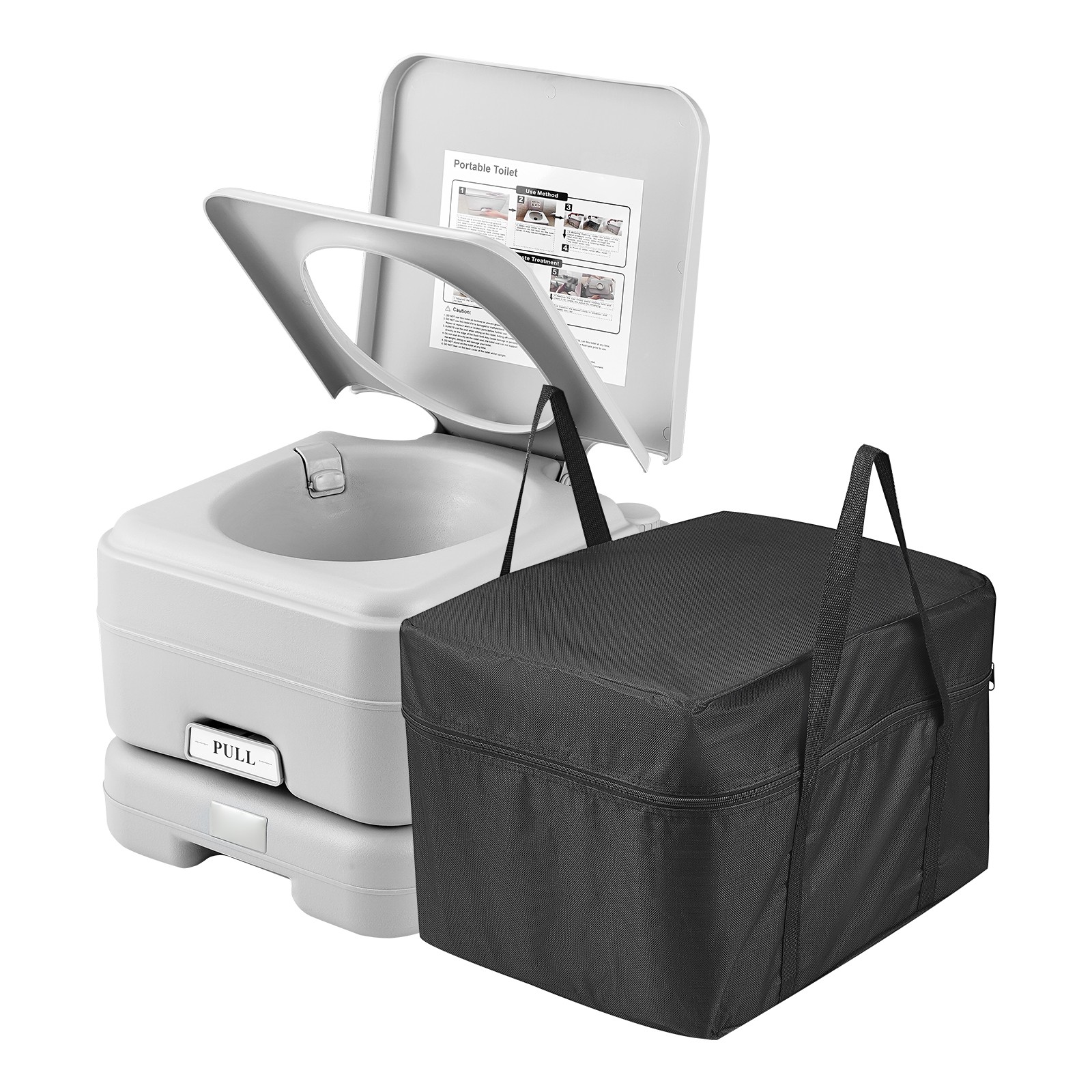 Uimoso Portable Travel Toilet with Flush, 3.2 Gal for Camping and Indoor Use