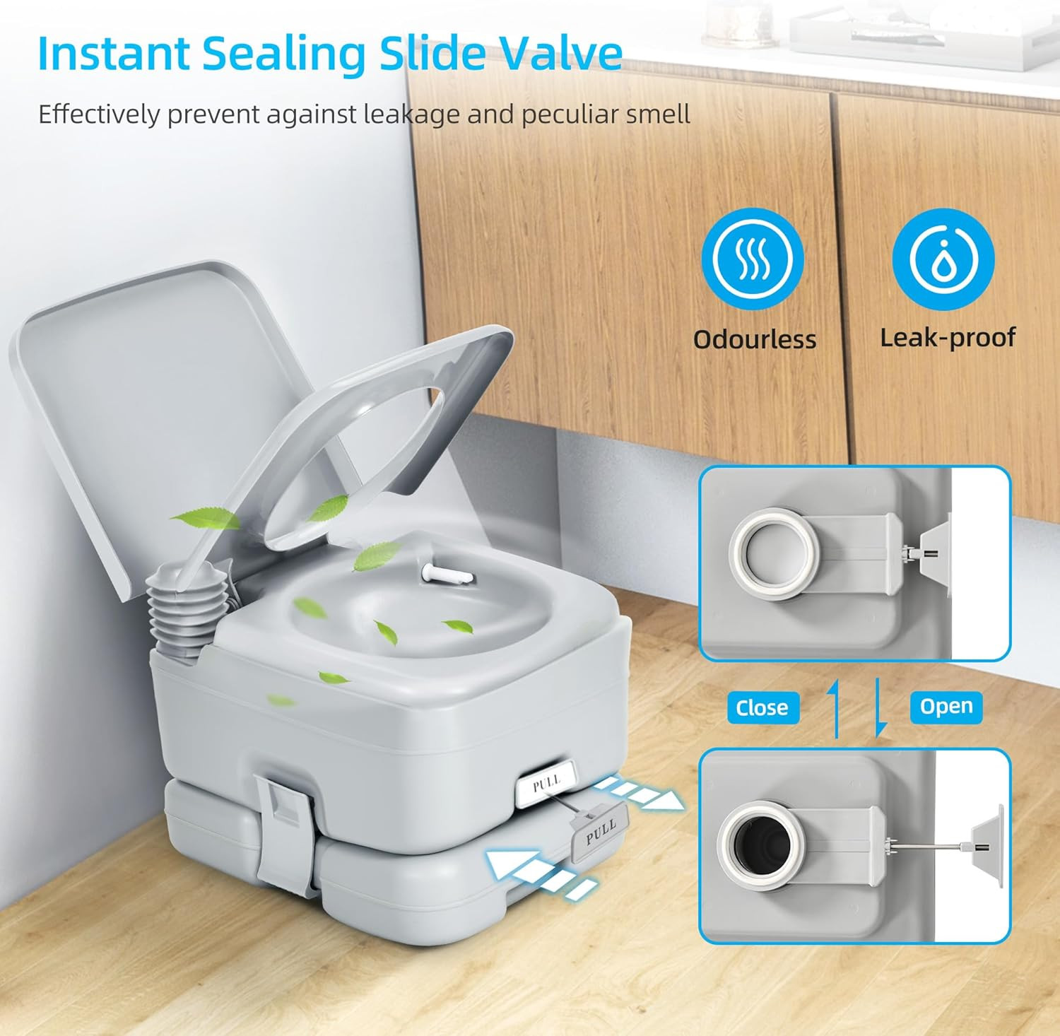 Portable 3.2 Gallon Toilet for Camping, RV, Boating & Hiking – Anti-Leak Design
