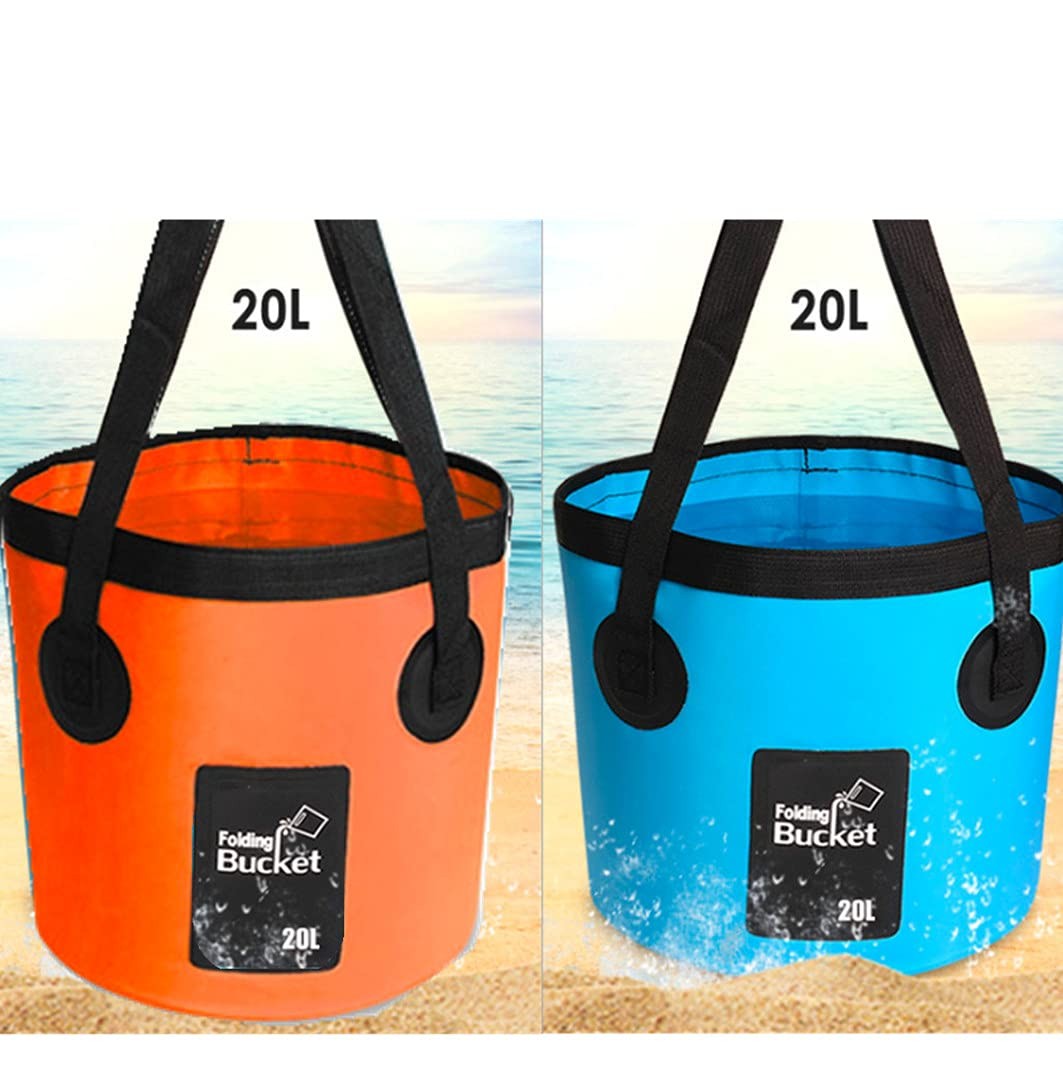 2pack Collapsible Buckets Camping Water Storage Container 5 Gallon20l Portab