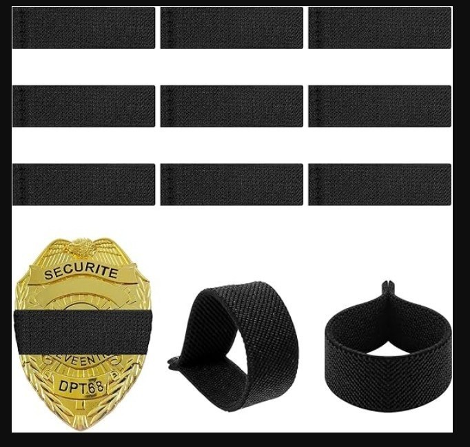 Police Mourning Bands for Badges – 10 PCS Black Badge Band Stripe Honor Guard,,