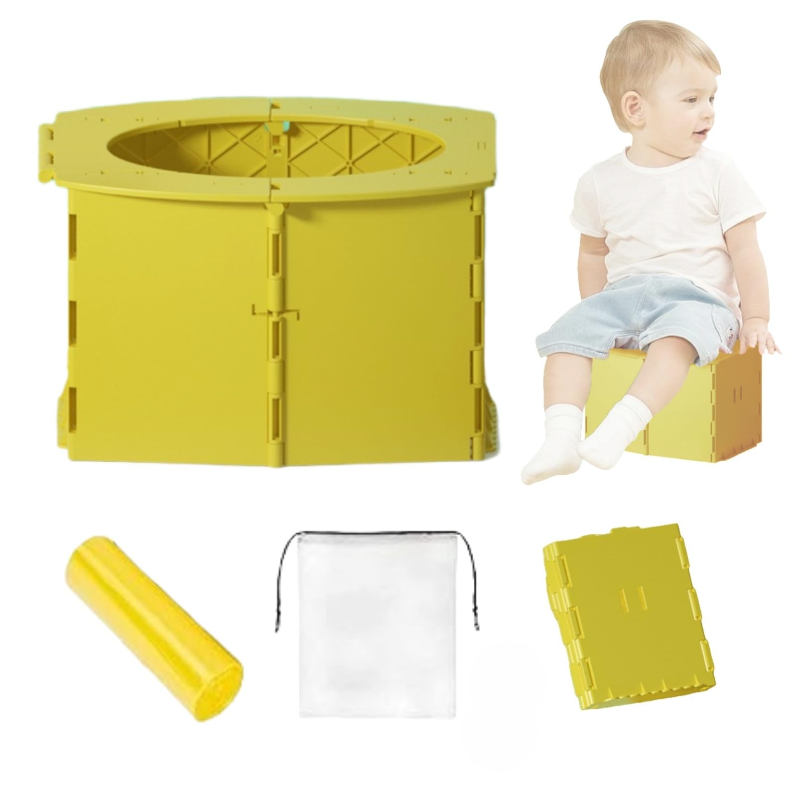 Travel Potty for Toddler, Portable and Foldable Toilet, Apply to Seat Emergen…