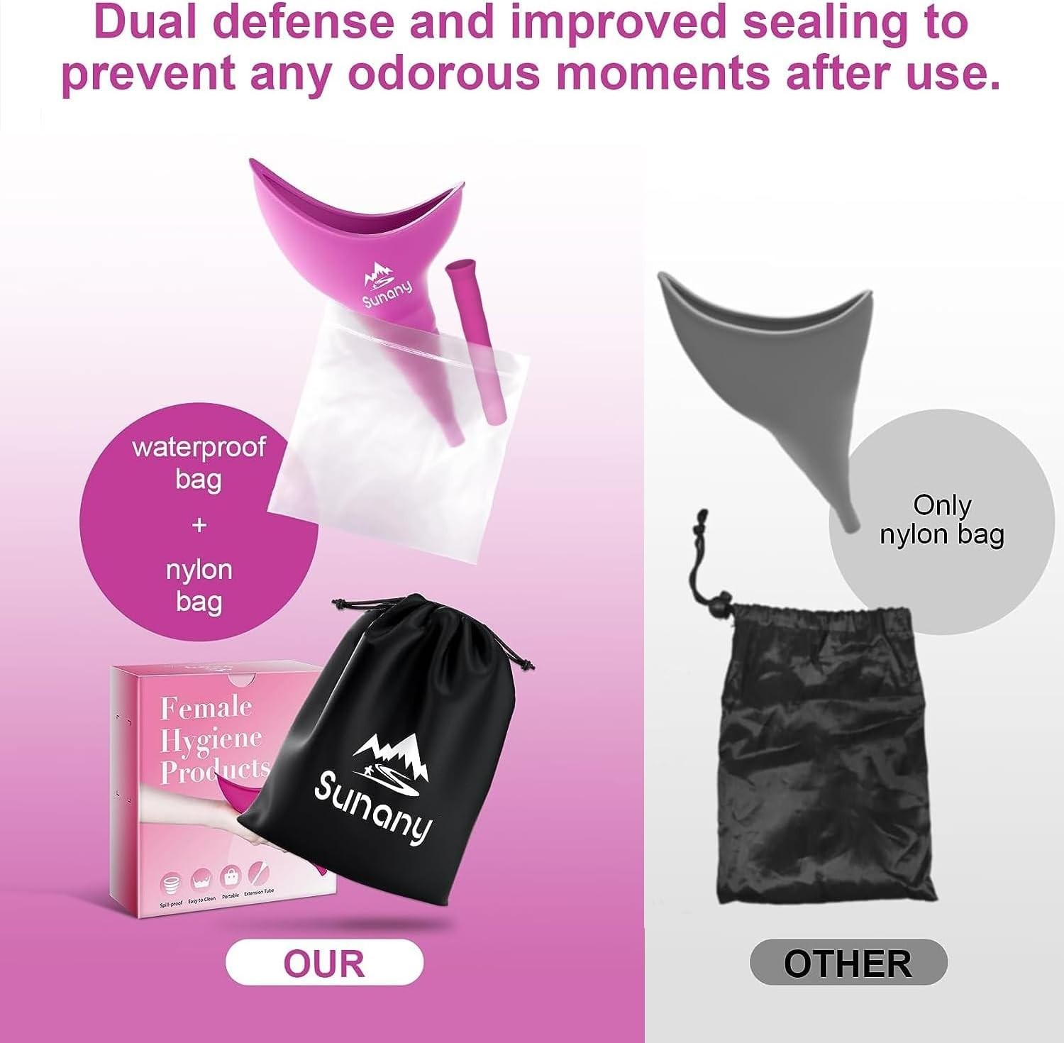 Portable Female Urinal with Silicone Funnel – Hygienic Travel Solution