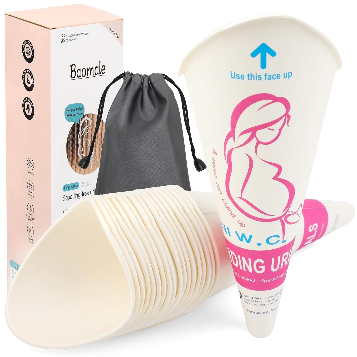 20-Pack Portable Disposable Urinal Cups for Women – Outdoor Pee Convenience