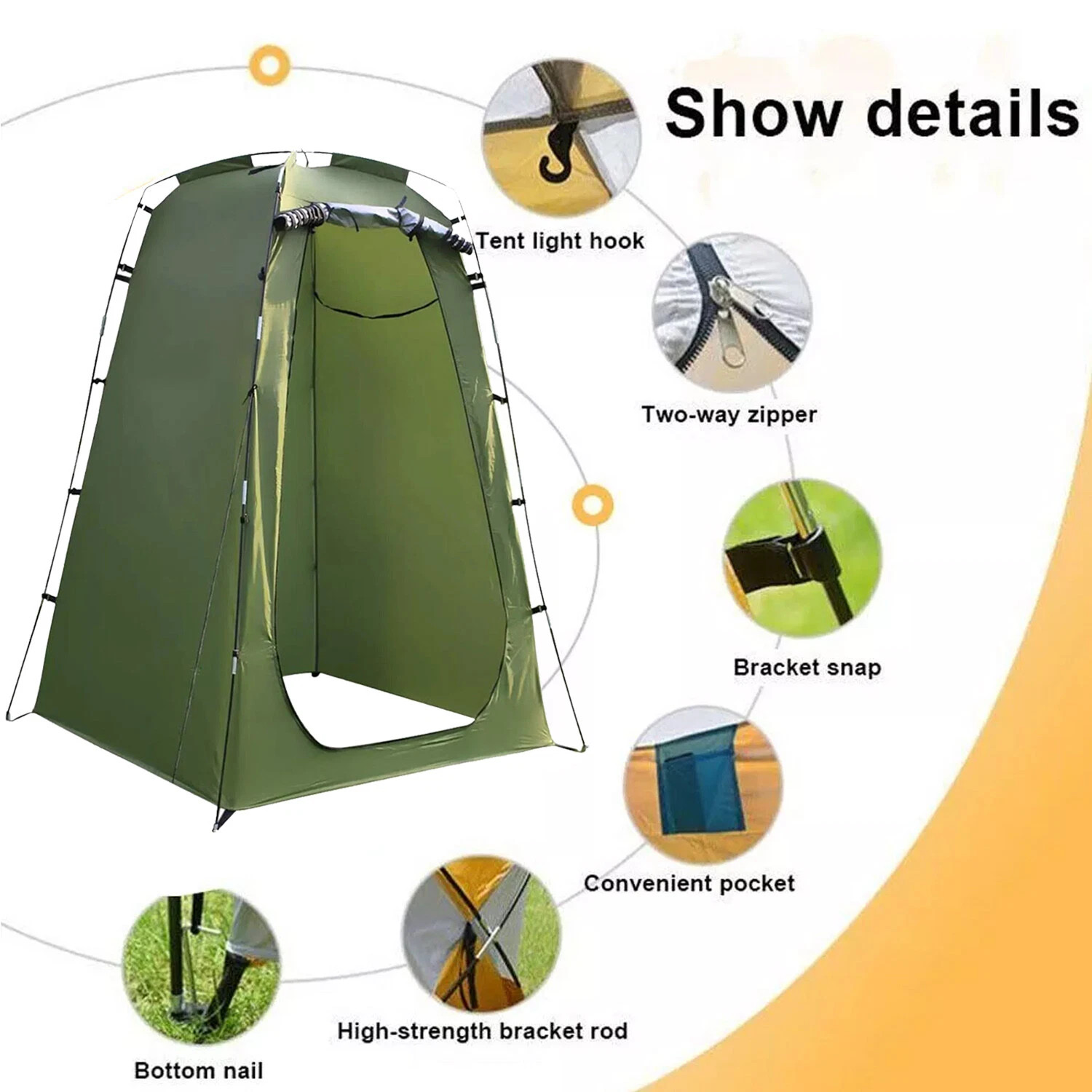 Portable Toilet and Privacy Tent for Adults, Pop Up Potty Tents Outdoors Toilets
