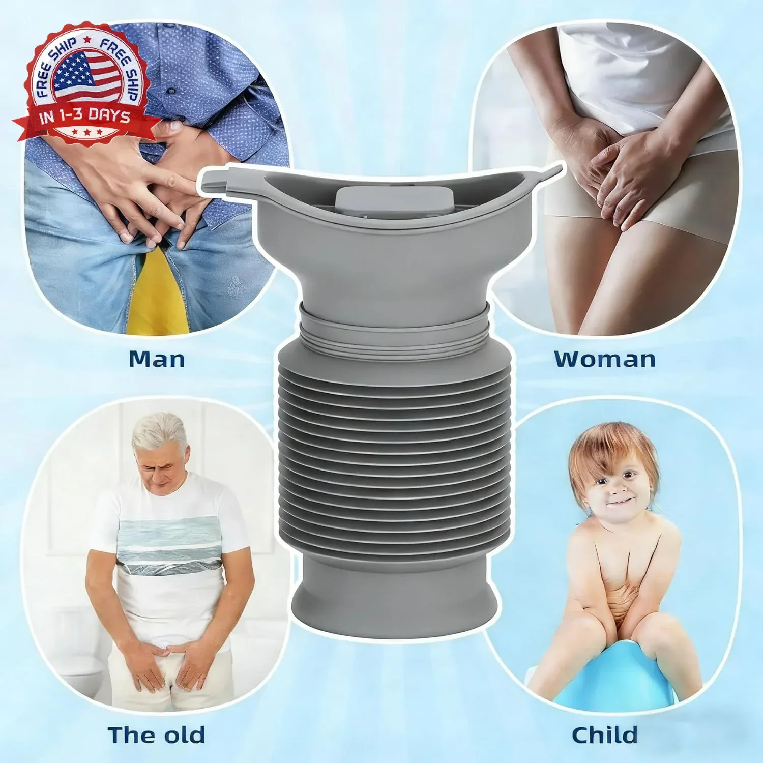 Pee Bottles for Men, Adjustable Emergency Urinal 750ml, Car Pee Bottle for Men a