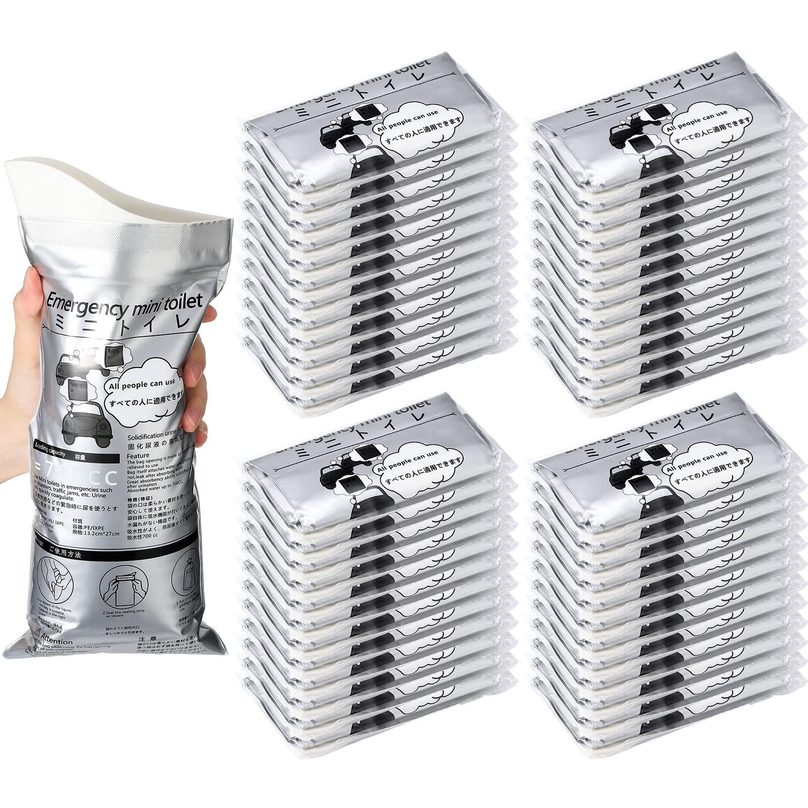 50 Pcs Disposable Urinal Bags – Portable Pee Bags for Travel, Camping & Emergenc