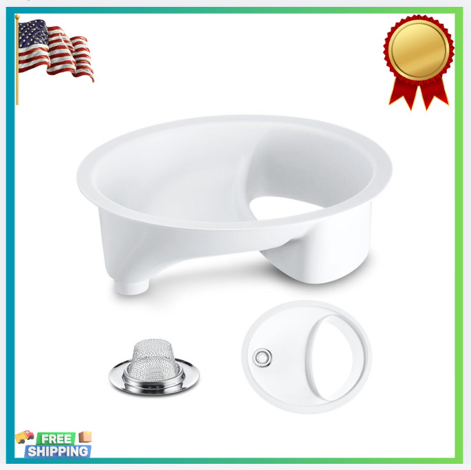 New Urine Diverter Separator for Compost Toilets with Stainless Sink Lid White