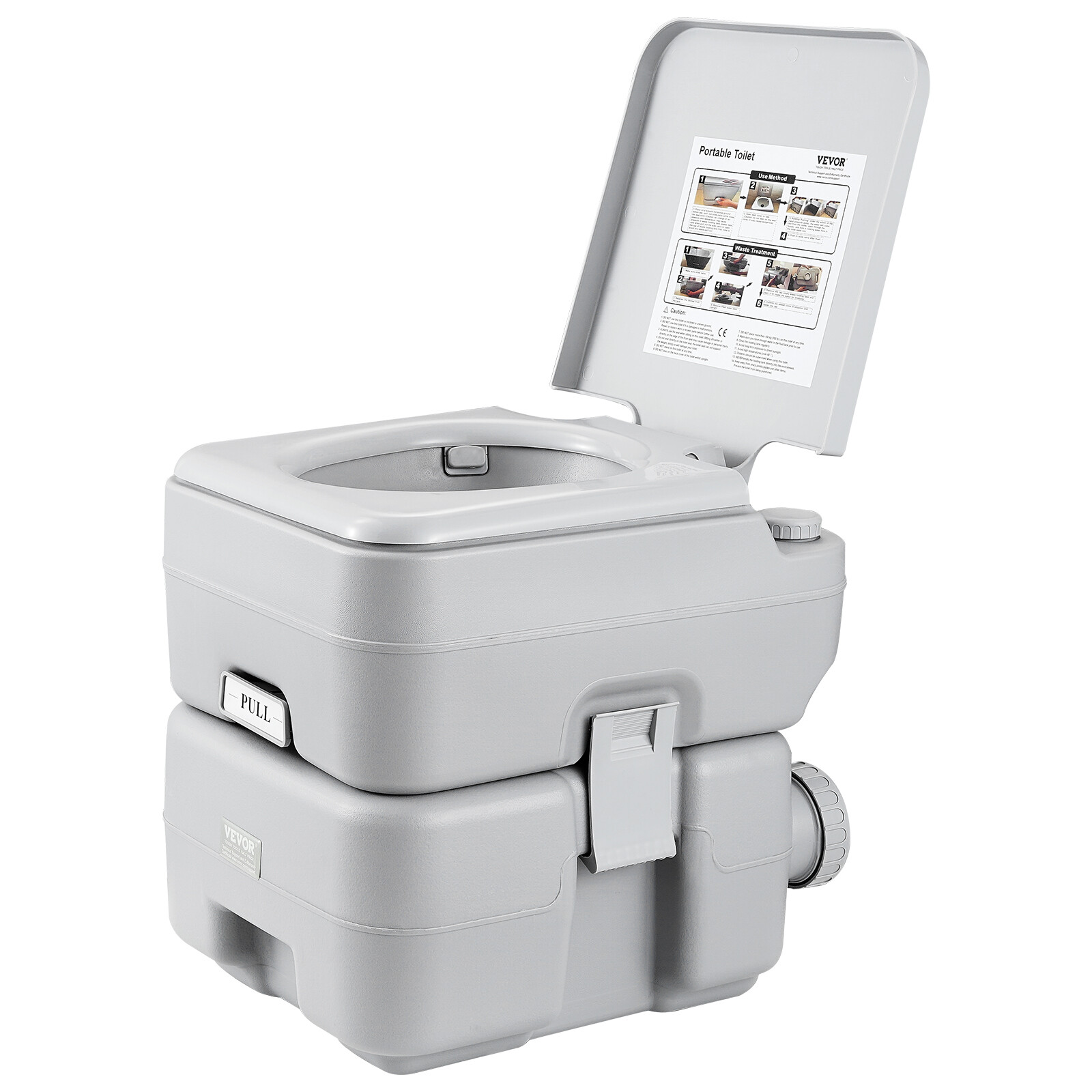 Portable Toilet 5.3Gallon Flush Travel Camping Outdoor Commode Potty w/Carry Bag