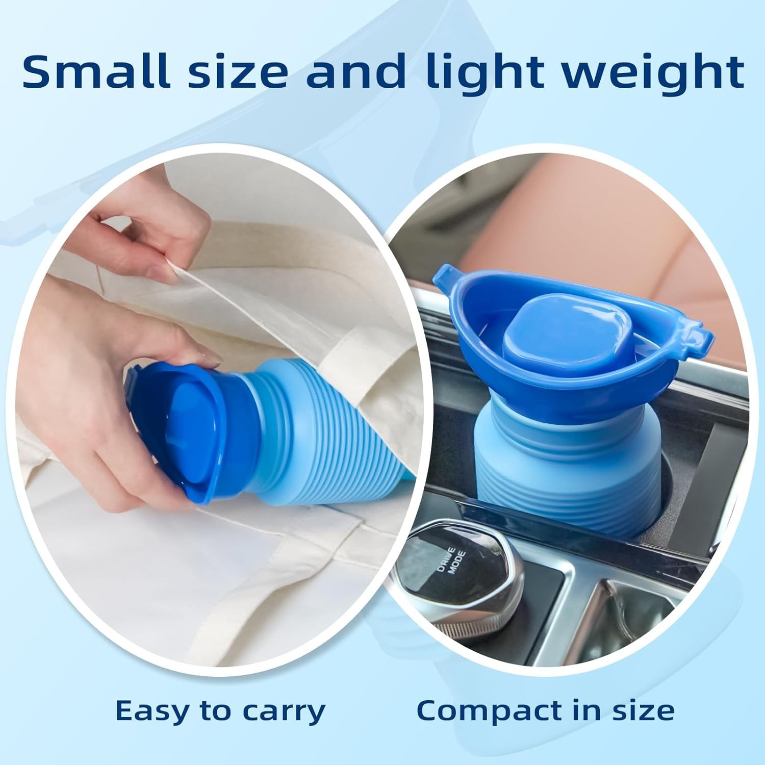 2 Count – Pee Bottles for Men, Collapsible Emergency Urinal with Disposable Repl