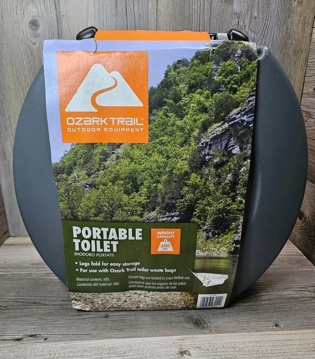 Portable Camping Toilet. Folding w/Legs. Ozark Trail Outdoor Equipment. NEW.