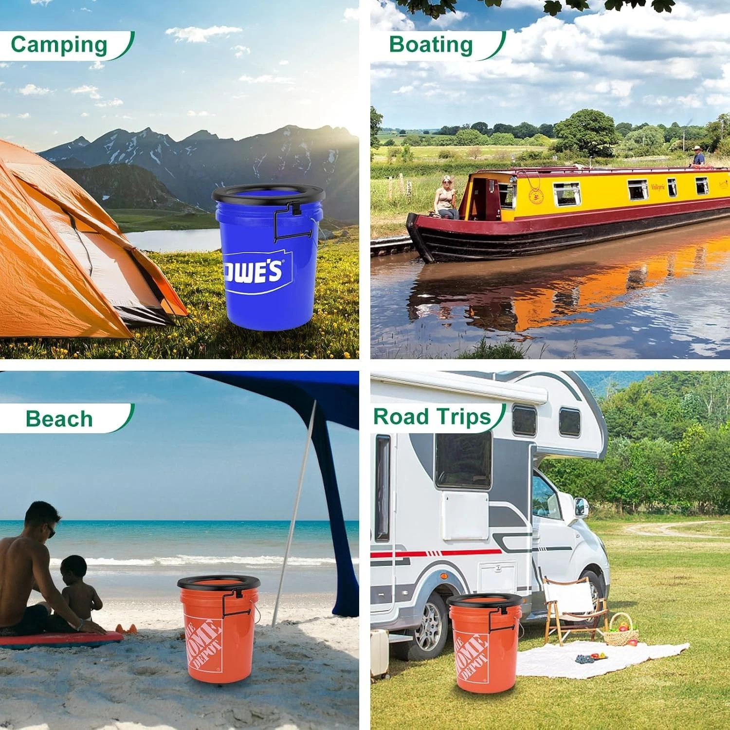 Bucket Toilet Seat, Portable Toilet Seat for 5 Gal Buckets Camping Toilet Seat