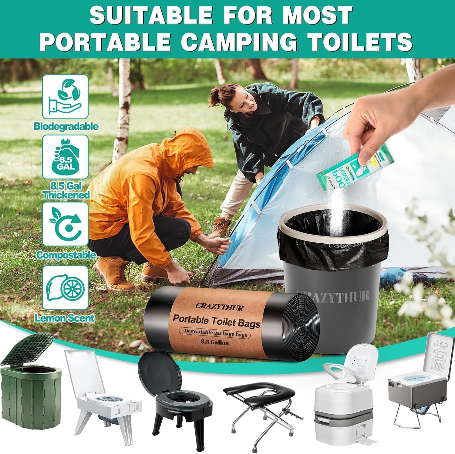 Multi-Purpose Biodegradable Toilet Gel – Perfect for Camping & RV Adventures