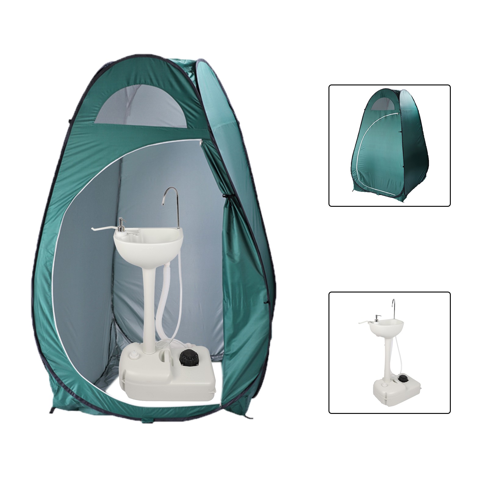 Portable Camping Sink RV Barber Kitchen Indoor Hygiene Wash Sink Basin Faucet