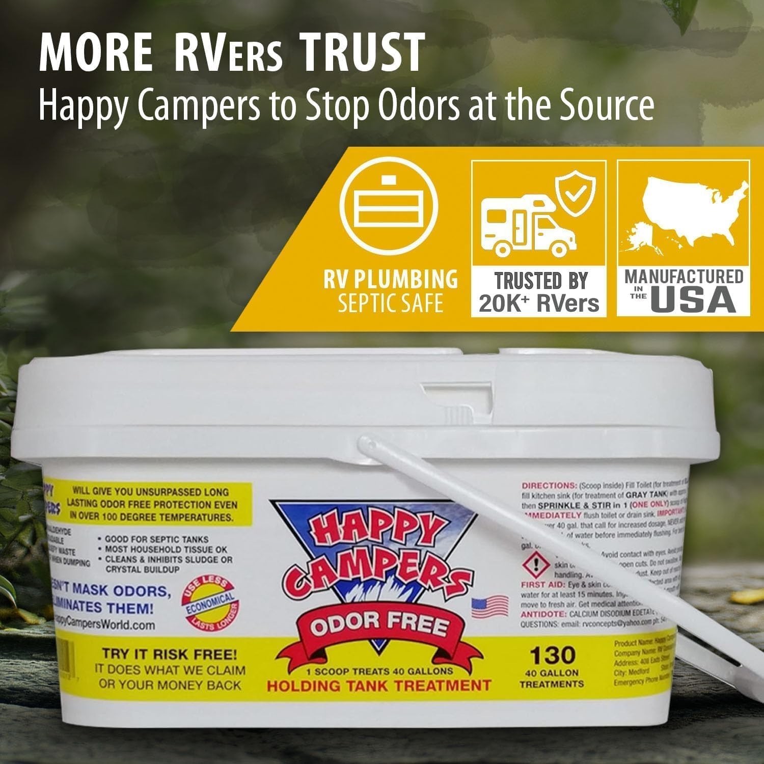 Concentrated RV Odor Control & Maintenance – 130 Treatments for Smooth Dumping
