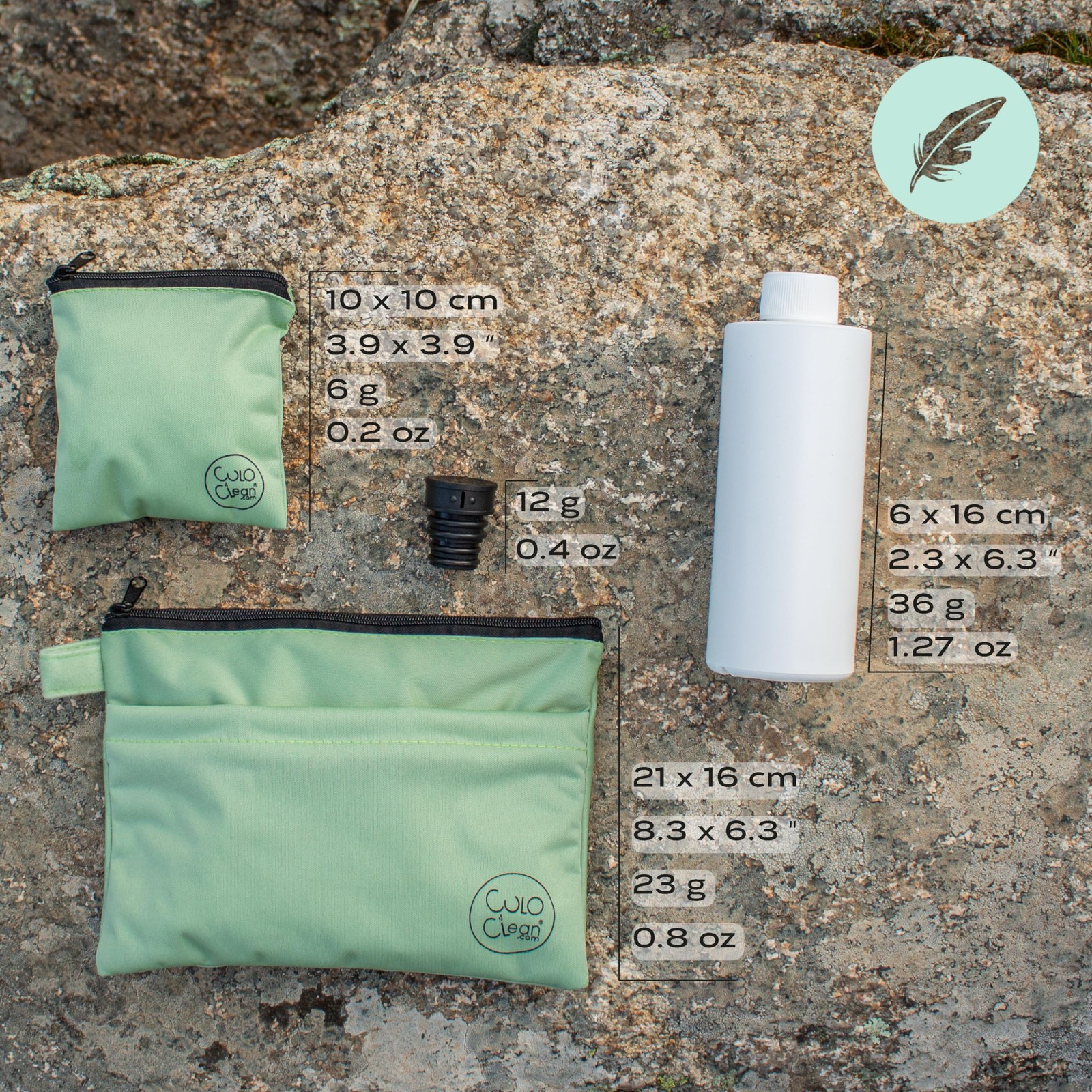 CuloClean Hygiene bag for hiking + Portable travel bidet portatil + bottle. P…