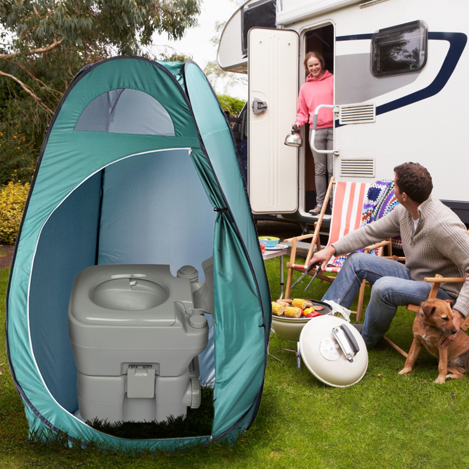 20L Outdoor Camping Toilet 5 Gallon Portable Potty Hygiene Equipment Garden