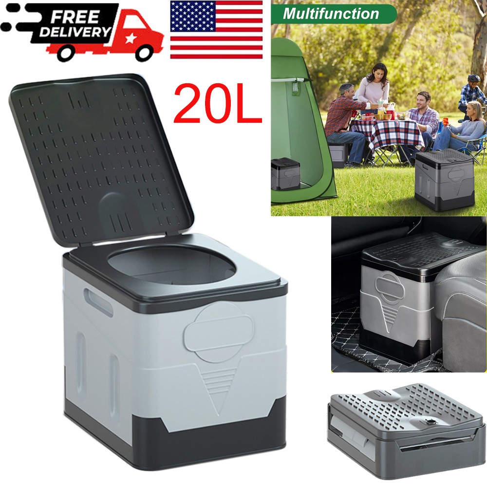 20L Portable Folding Toilet Seat For Camping Toilet Travel Hiking Outdoor Potty