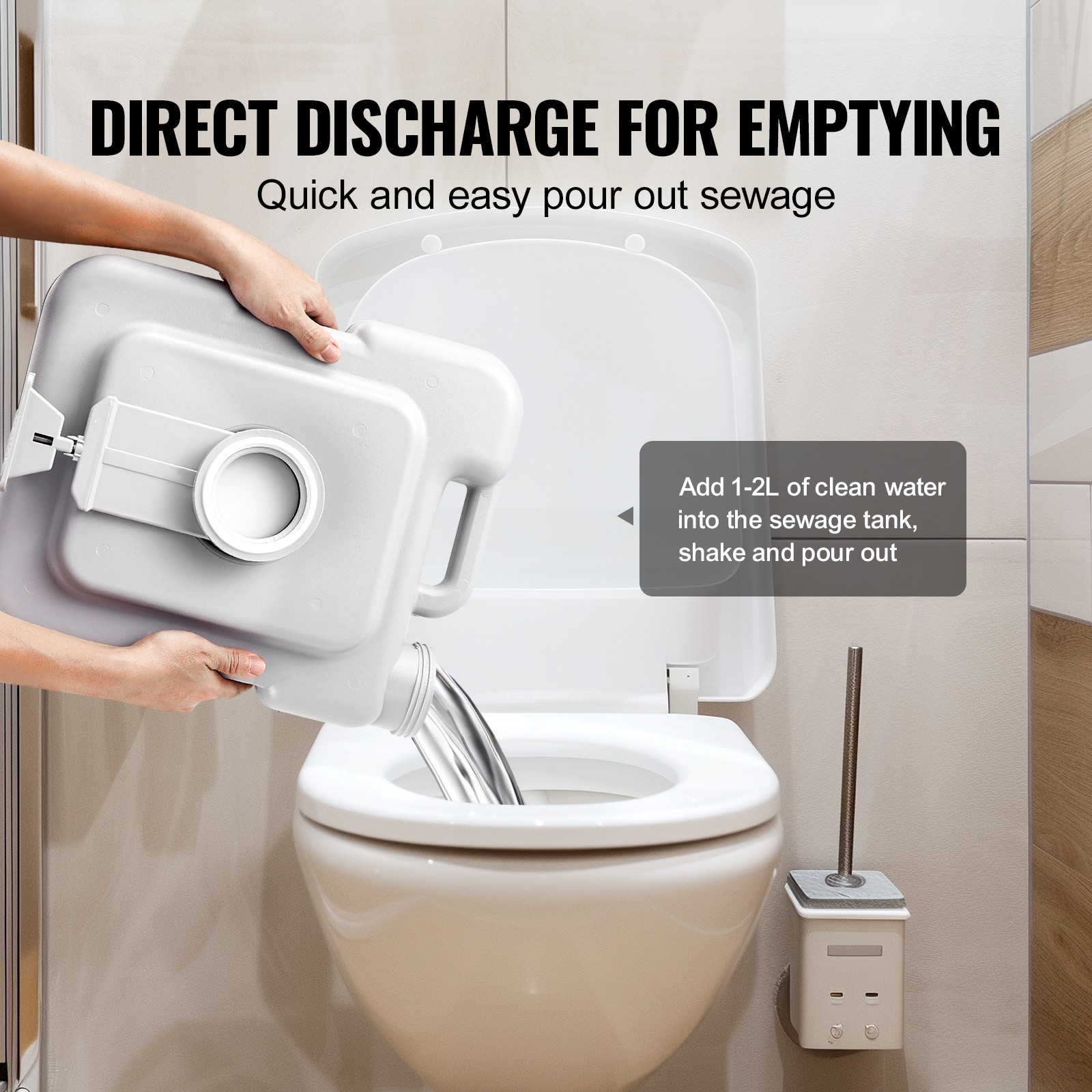 5.3 Gal Portable Toilet Travel Camping RV Commode Outdoor Porta Potty with Bag
