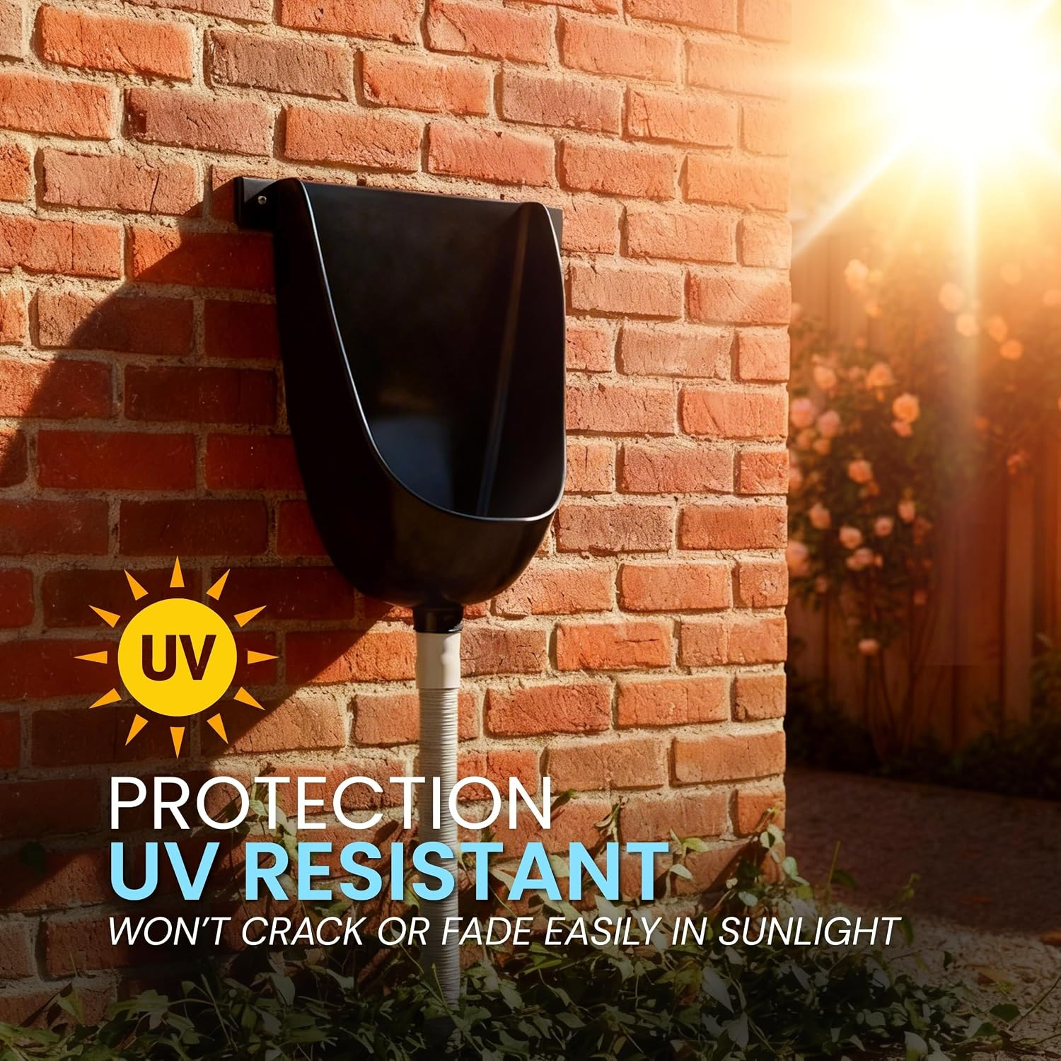 Waterless Urinal with Hose (Black) – UV Resistant outside Urinal, Outdoor Plasti