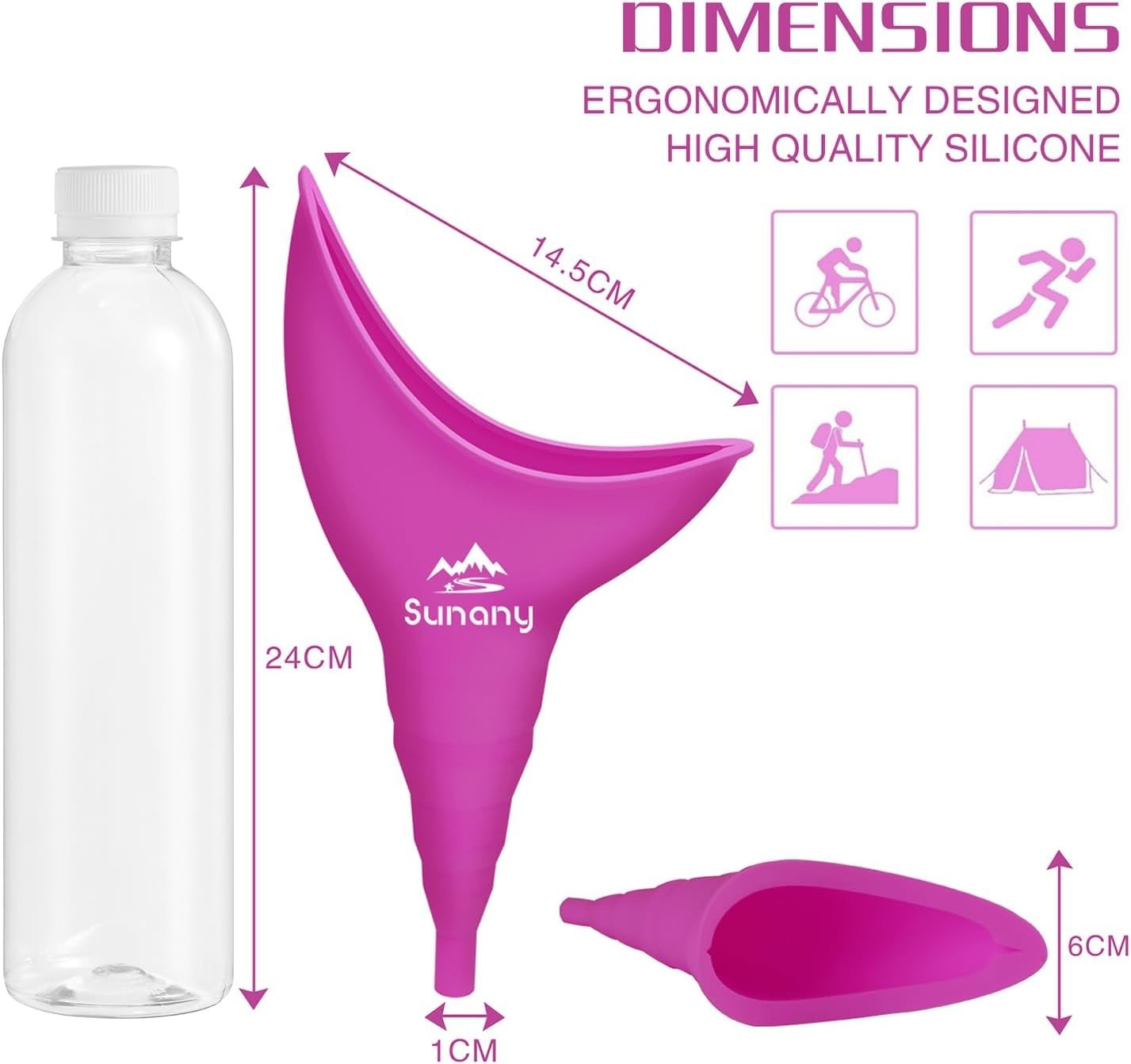Portable Female Urinal with Silicone Funnel – Hygienic Travel Solution