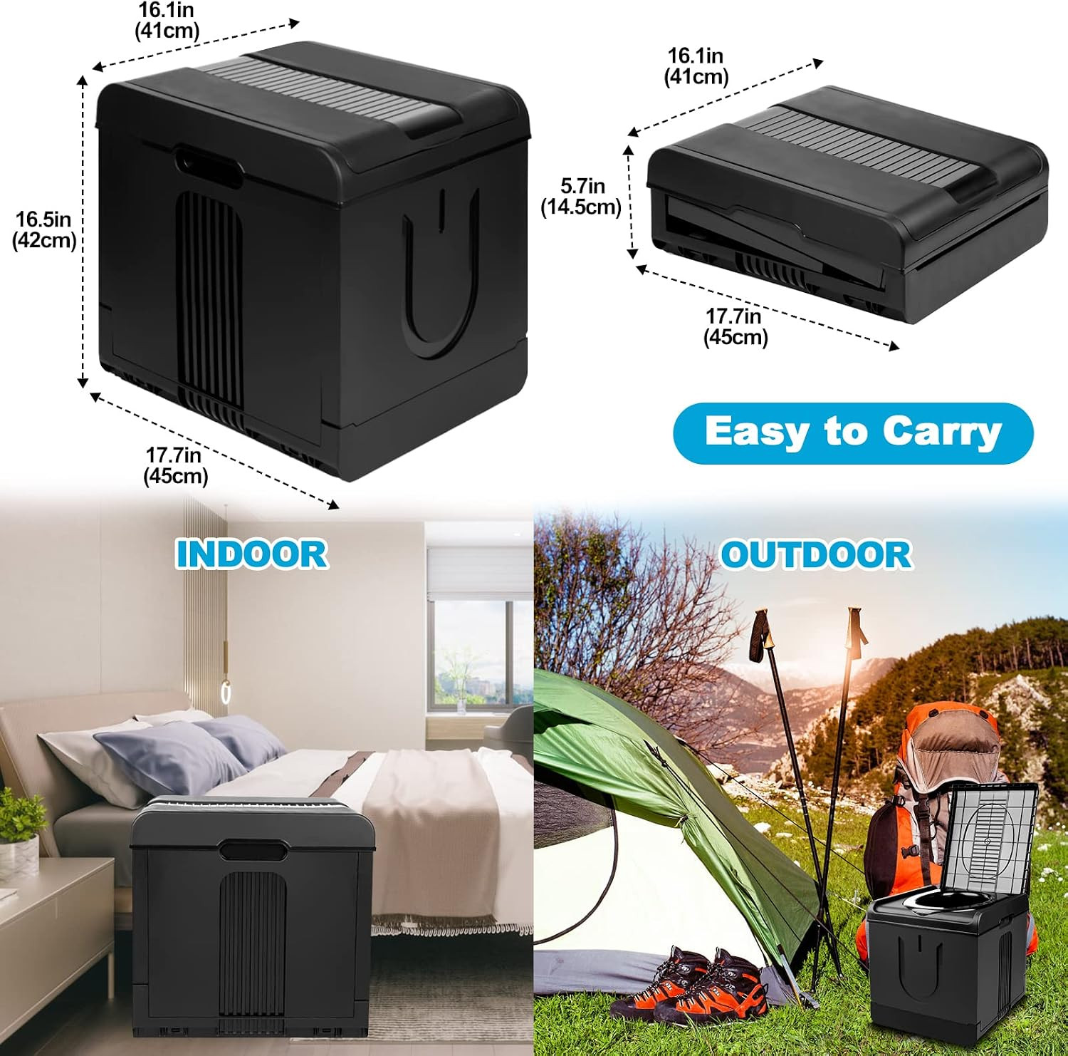 Portable Toilet Camping Toilets for Car Indoor Outdoor Commode Foldable Travel P