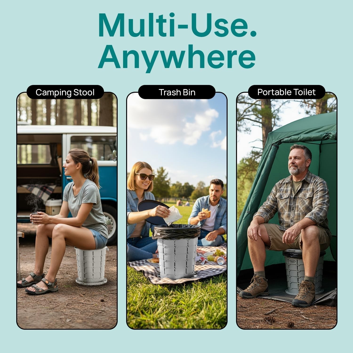 Heavy-Duty Portable Toilet Seat, 331 lbs Capacity