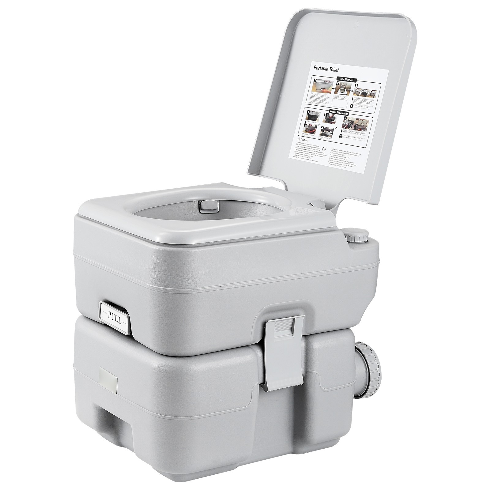 5.3 Gal Portable Toilet Travel Camping RV Commode Outdoor Porta Potty with Bag