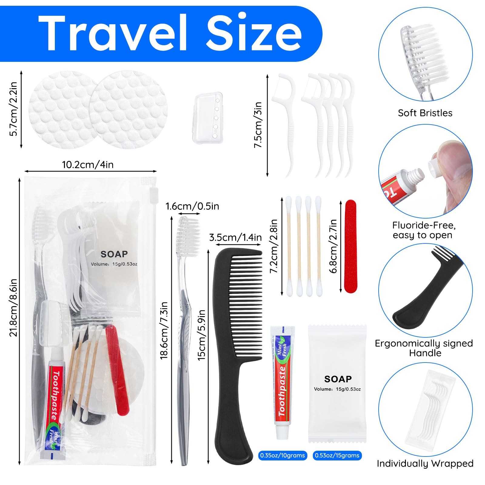 Travel Toothbrush Kit, Hygiene Kit Comes in A Double Sealed Individual Packag…