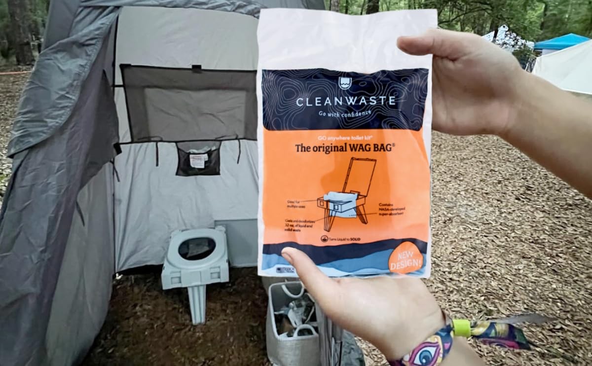GO Anywhere Portable Folding Toilet Plus Bonus Original Wag Bag Kit