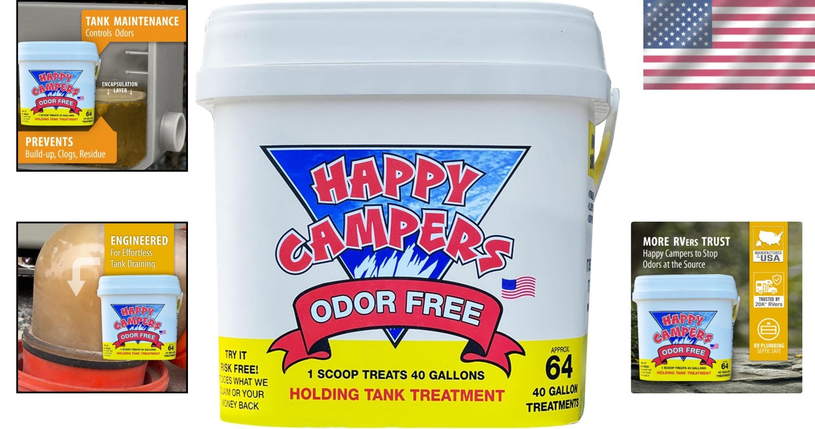 RV Toilet Treatment – Powerful Odor Control, 64 Treatments