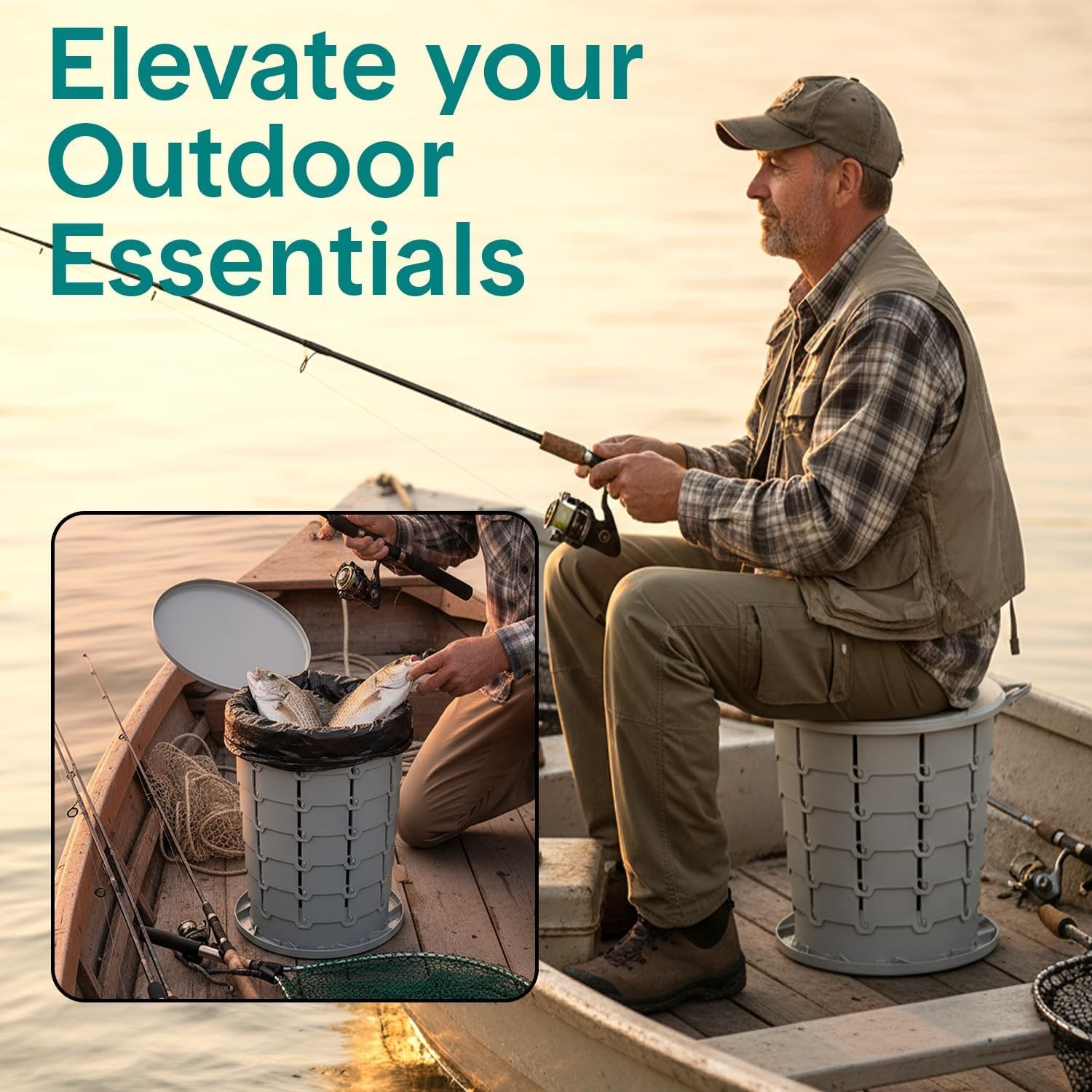 Heavy-Duty Portable Toilet Seat, 331 lbs Capacity